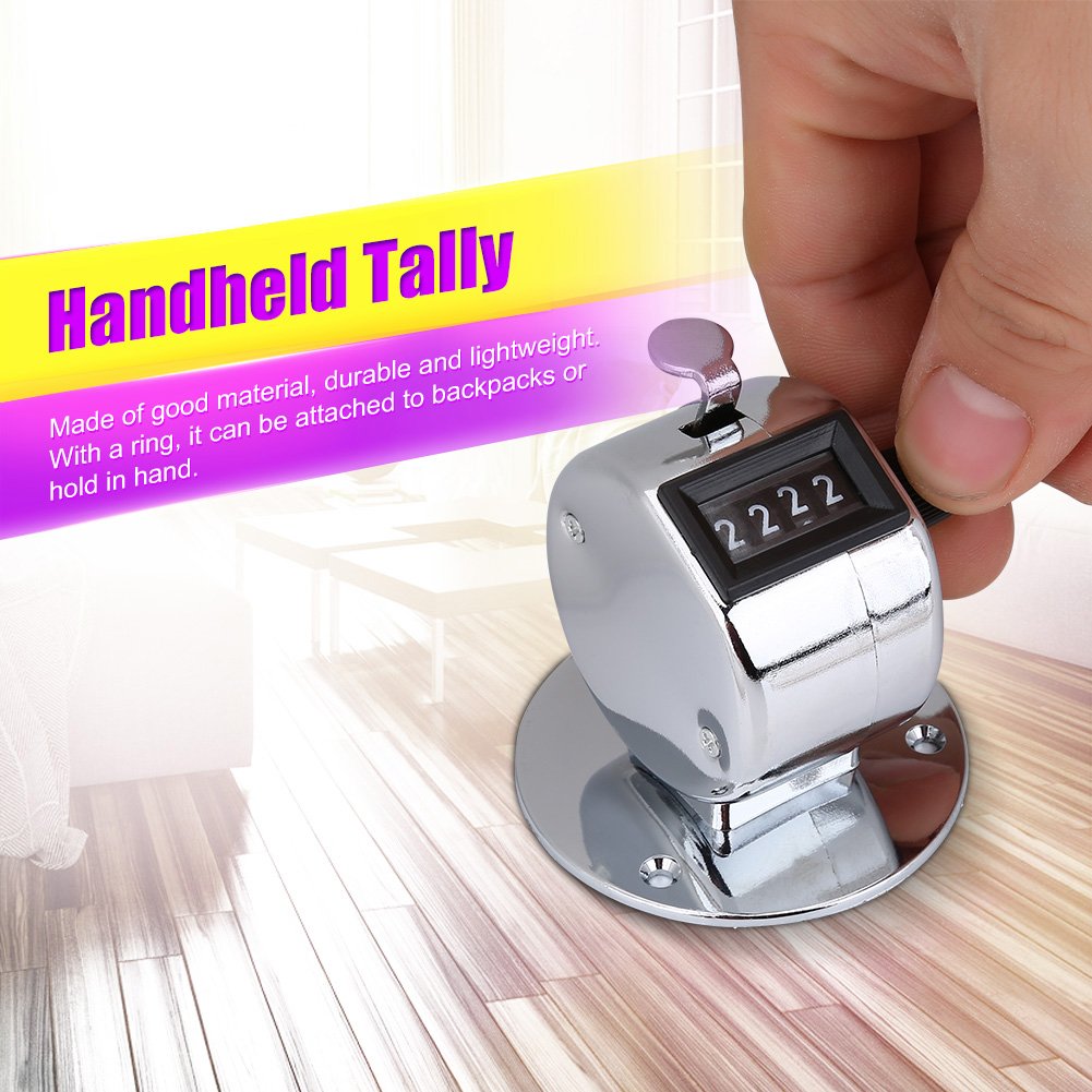 Bnineteenteam 2pcs Hand Tally Counters, 4 Digit Mechanical Palm Counter Handheld Number Click Counter Tally Clicker Counter for Sports Games Golf Judgment, Timing, Step -by -Step Appliances