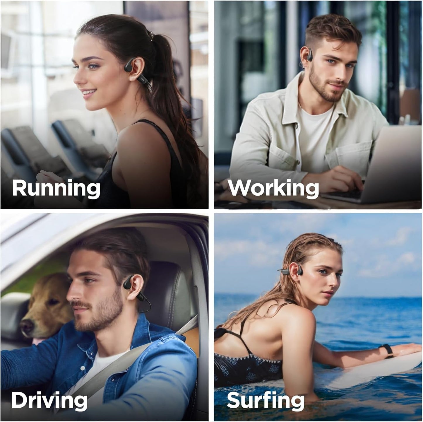 B60S IPX8 Swimming 64GB MP3 5.3 Headset Sanag Bone Conduction Headphones, Waterproof Earphones with Player, Bluetooth