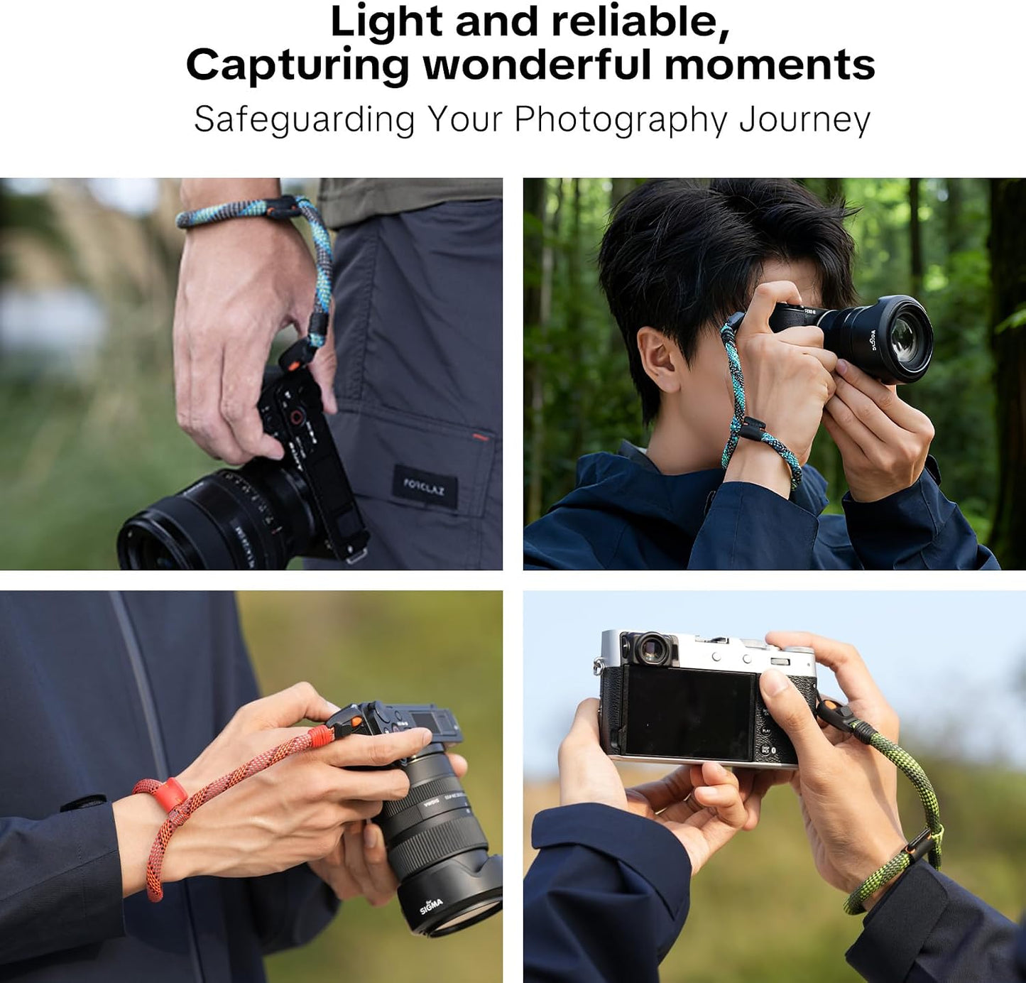 55.1lb PGYTECH Camera Wrist Strap Slim Outdoor Style, Adjustable Quick Release Anti-Drop Camera Hand Strap