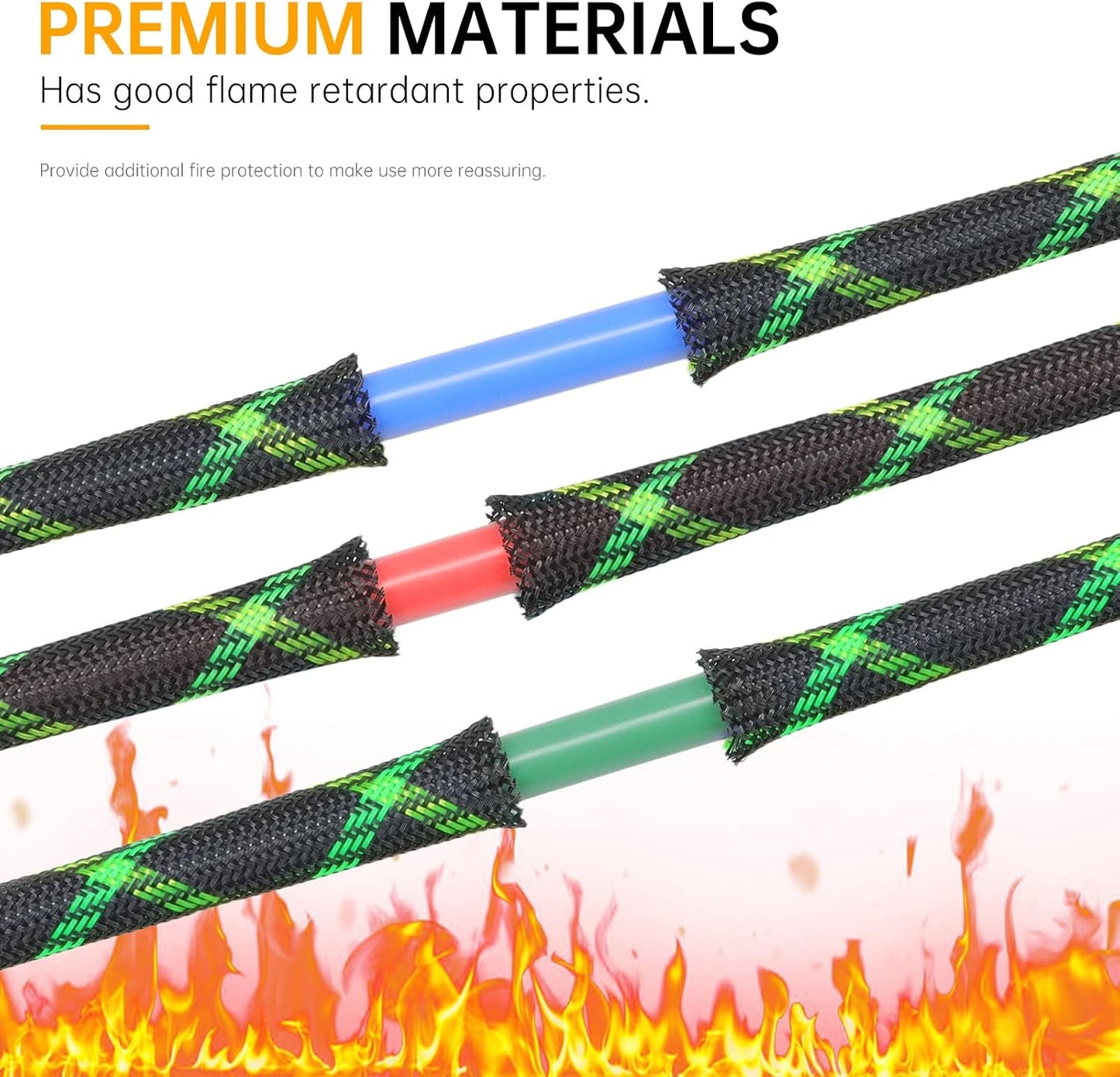 YOUBO 33ft 6mm (1/4")) Braided Cable Sleeve, Expandable Wire Loom for Automotive Wiring Harness & PC Case, Pet-Proof