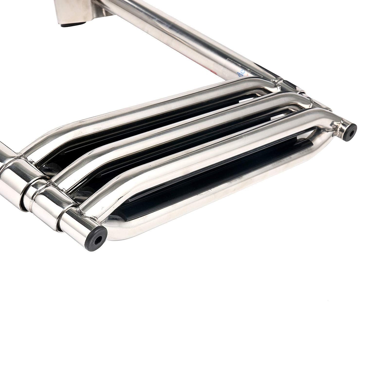 Amarine Made Boat Ladder, 3 Step Premium Stainless Folding Rear Entry Pontoon Boat Ladder w/Extra Wide Step