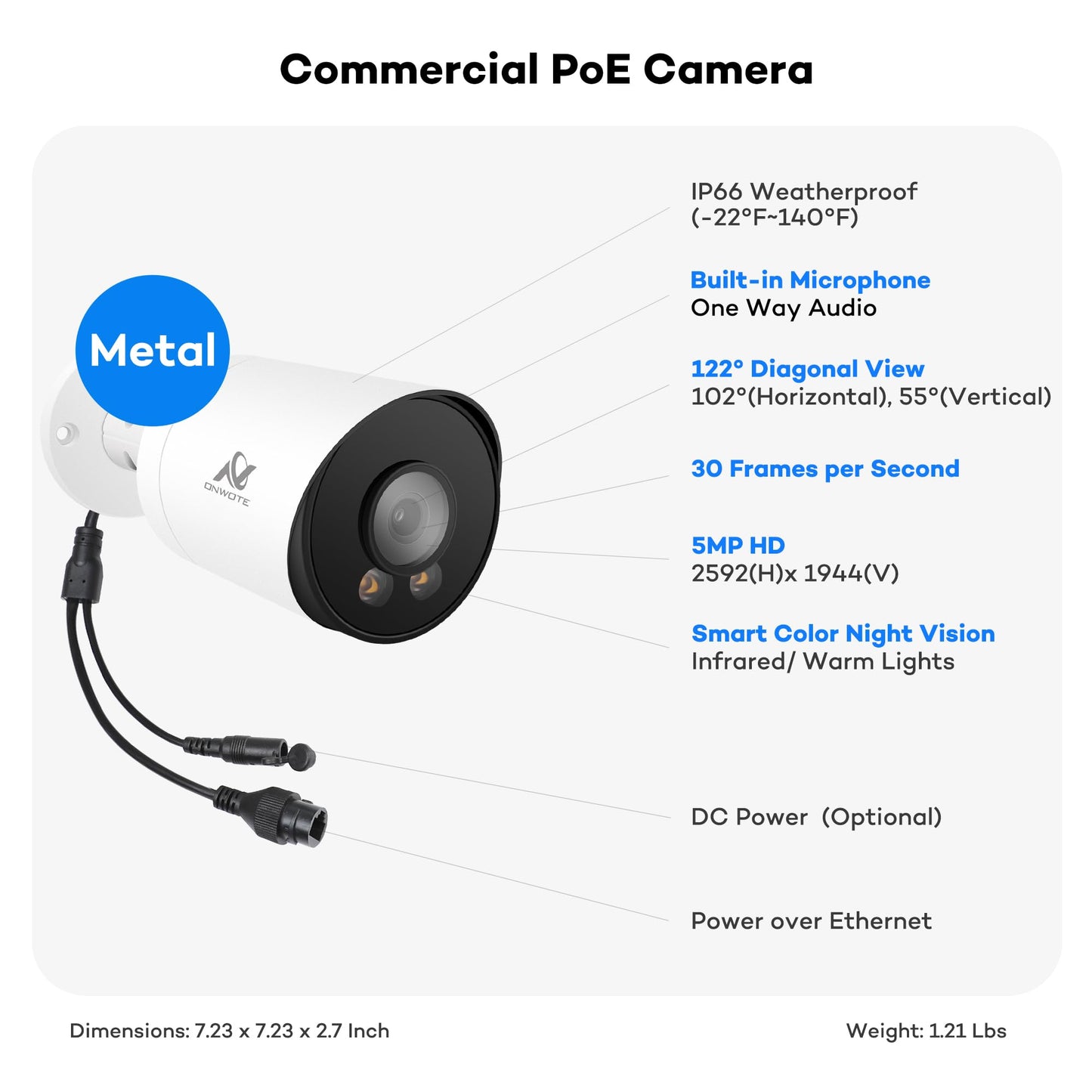 ONWOTE 12MP NVR 16 Channel Security Camera System, 16x 5MP 30FPS Outdoor PoE IP Cameras with Audio, Smart AI Color Night, 16CH 6K 4K Commercial NVR 4TB, 16x Cables(Total 1280ft), CCTV for Business