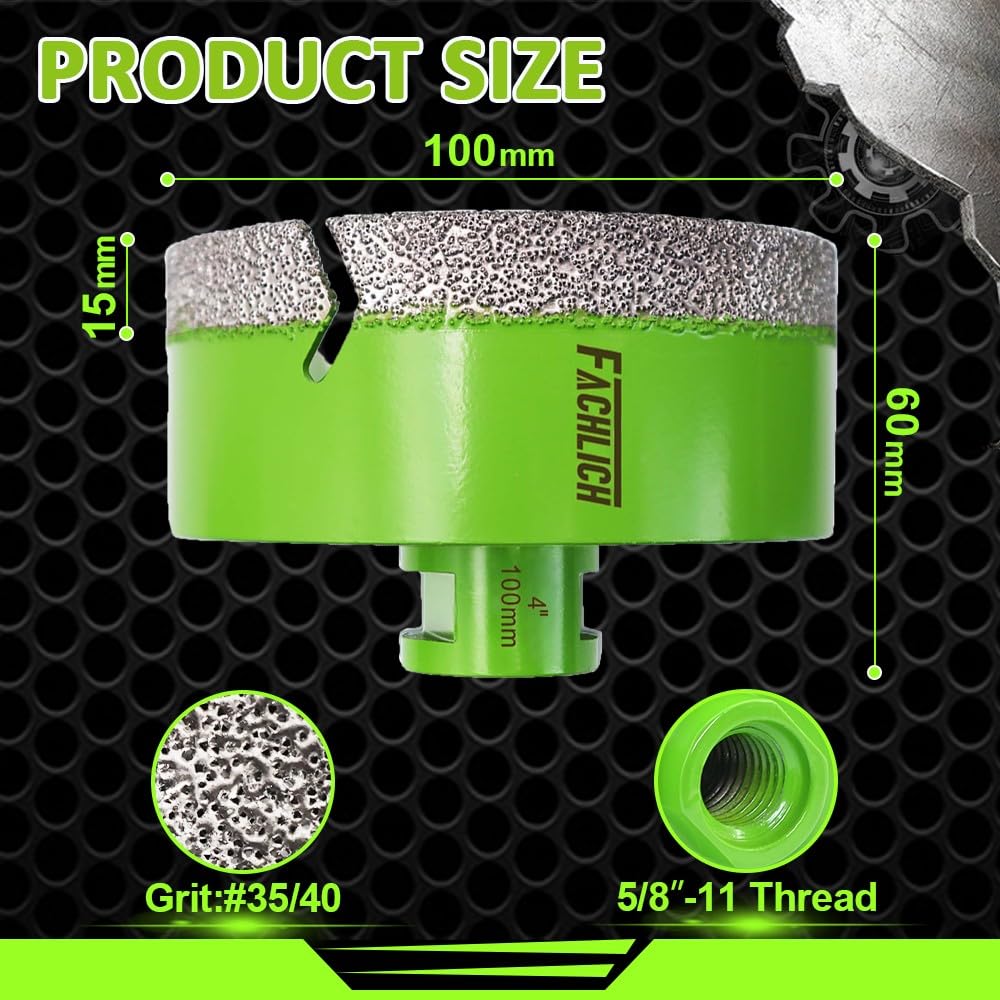 Tile Hole Saw Kit Diamond - (6/6/8/20/25/35/50/65/100mm Drill Bits+Finger Bit+Chamfer Bit+Adapter+Tile Blade) Diamond Hole Saw Kit for Porcelain Ceramic Marble Brick Granite,5/8"-11 Thread