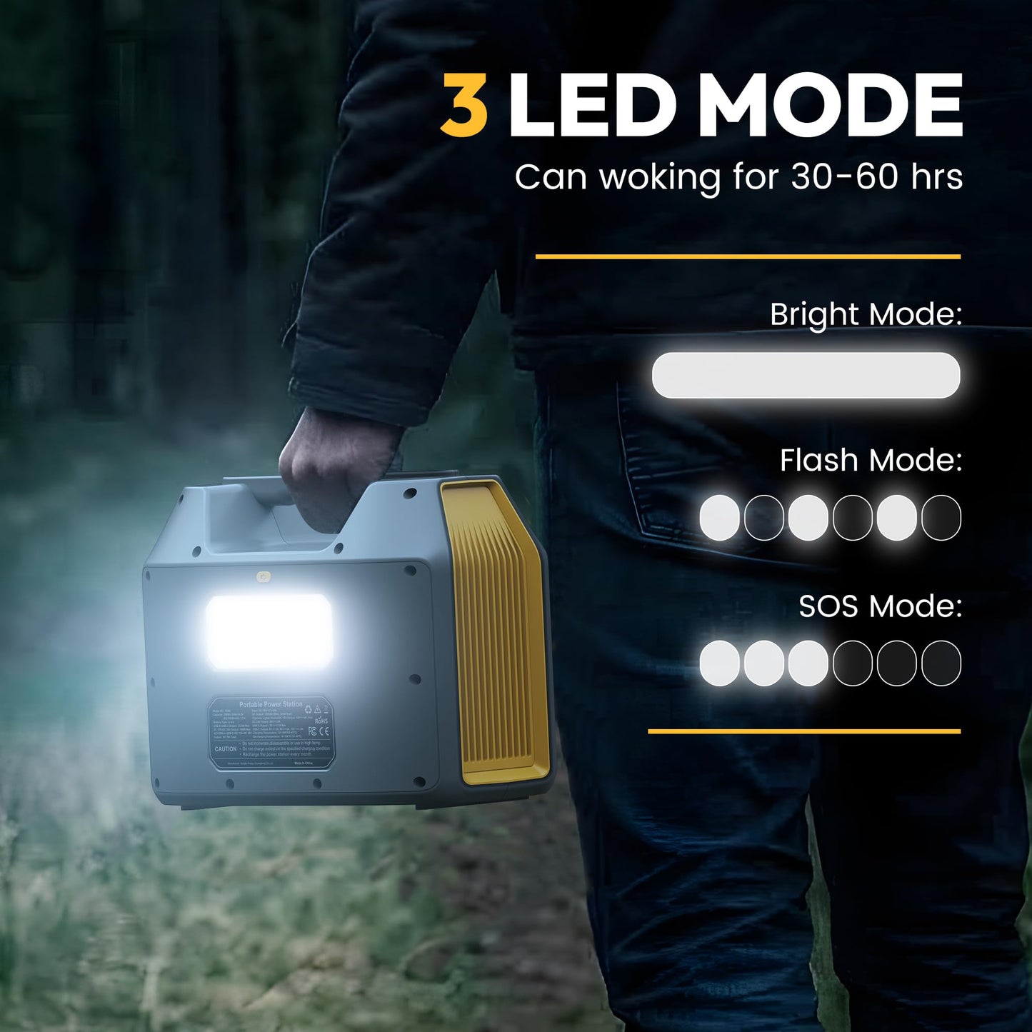 EnginStar Portable Power Station,300W Solar Generator, 110V 296Wh Power Bank Two Pure Sine Wave AC Outlet 80000mAh Lithium Battery Pack for Camping Outdoors Trip RV Hunting Vans Emergency Backup