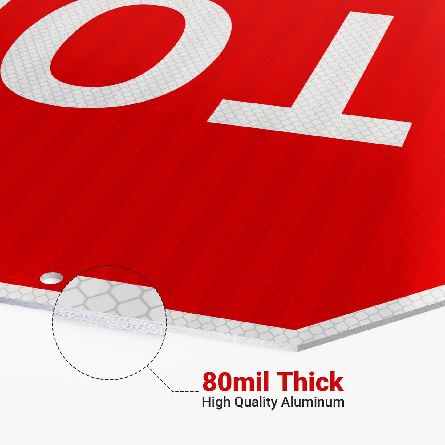 Large Stop Sign, 3 Pack 30 x 30 Inches High Intensity Prismatic Aluminum 80 MIL Stop Signs- Honeycomb Reflective Street Road Sign, UV Protected and Weather Resistant, 2 Pre-drilled Holes- Easy to Install