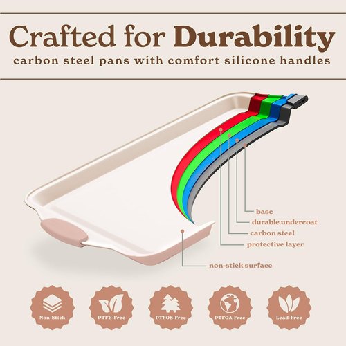 Country Kitchen Nonstick Bakeware Set - Durable 22-Piece Baking Set with Silicone Muffin Cups