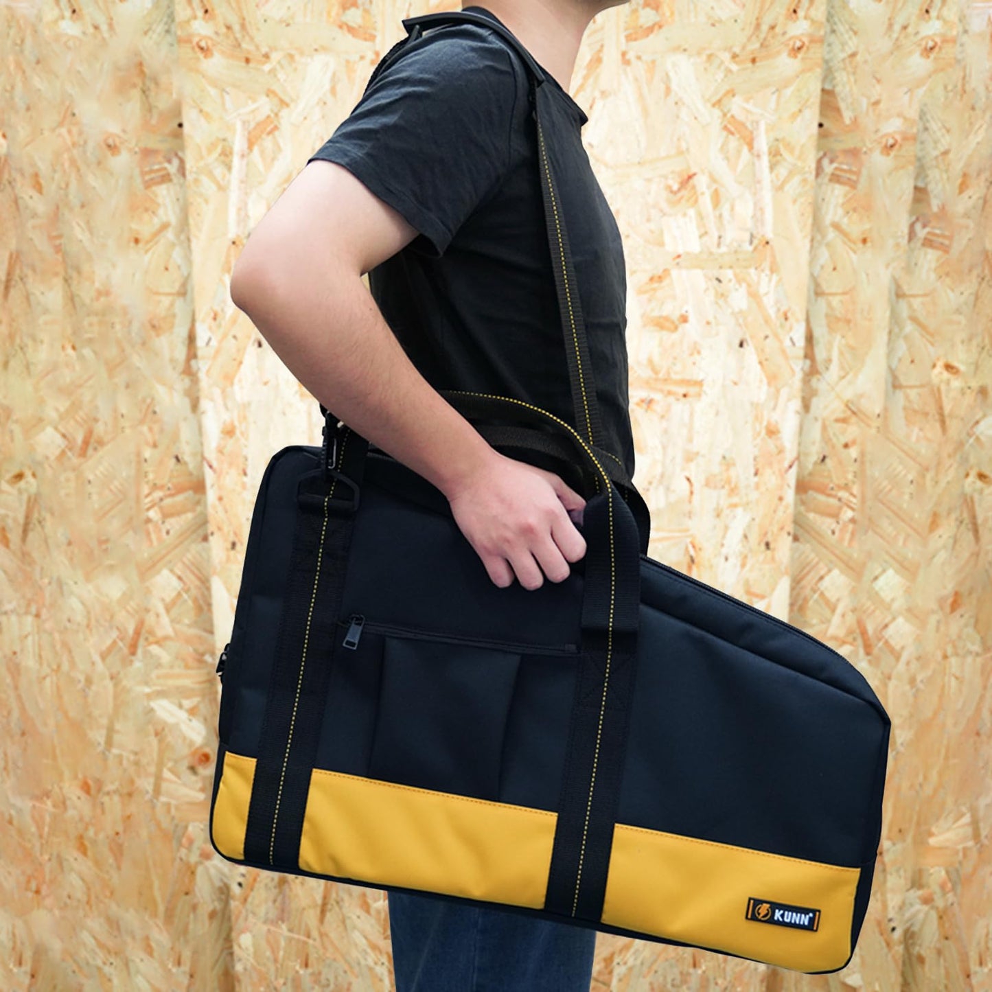 KUNN Shoulder Framing Nailer Bag & Rolling Tool Backpack with Wheels