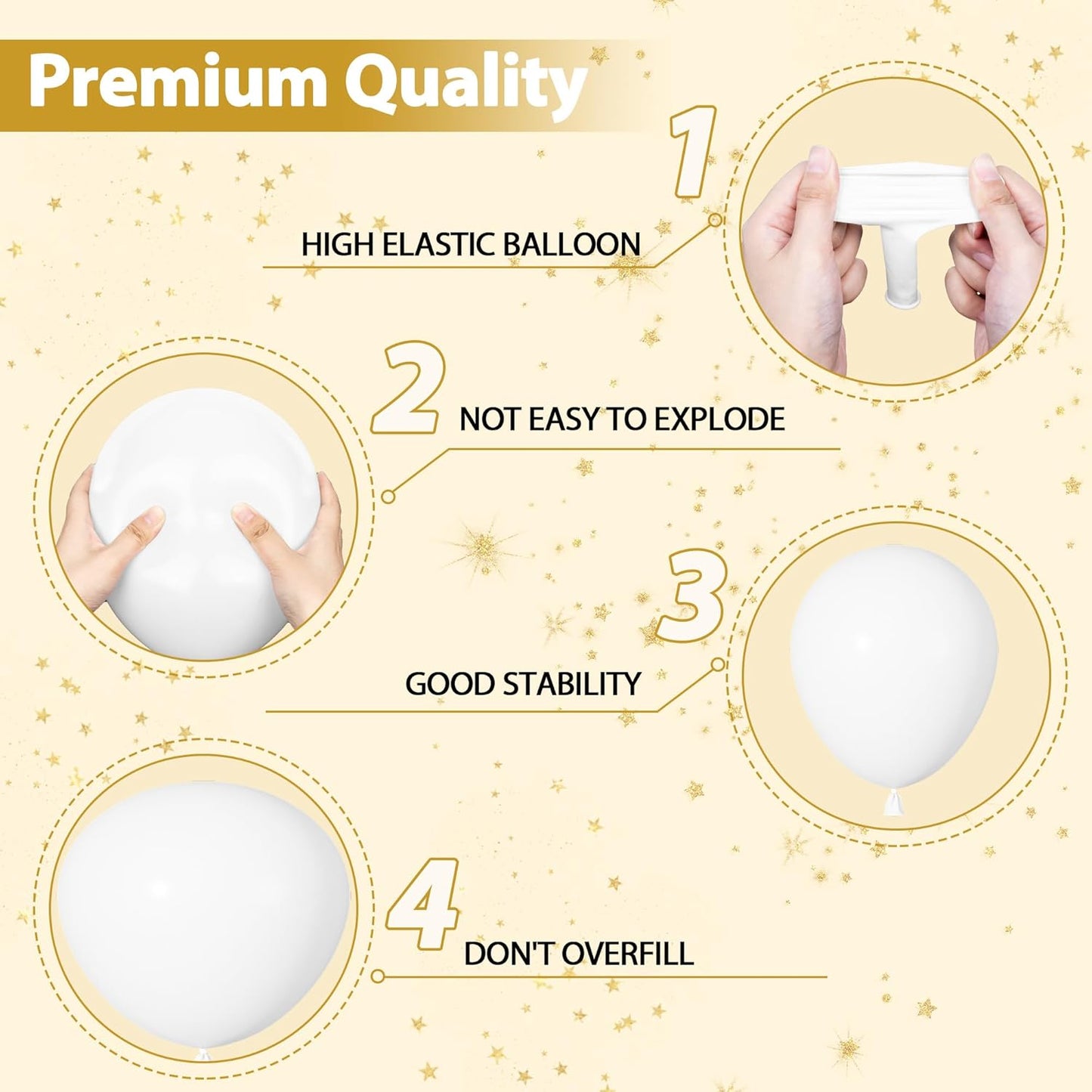 Ouddy Life White Balloon Garland Kit - 164Pcs Matte Latex Balloons in 5" to 18" Sizes for Celebrations