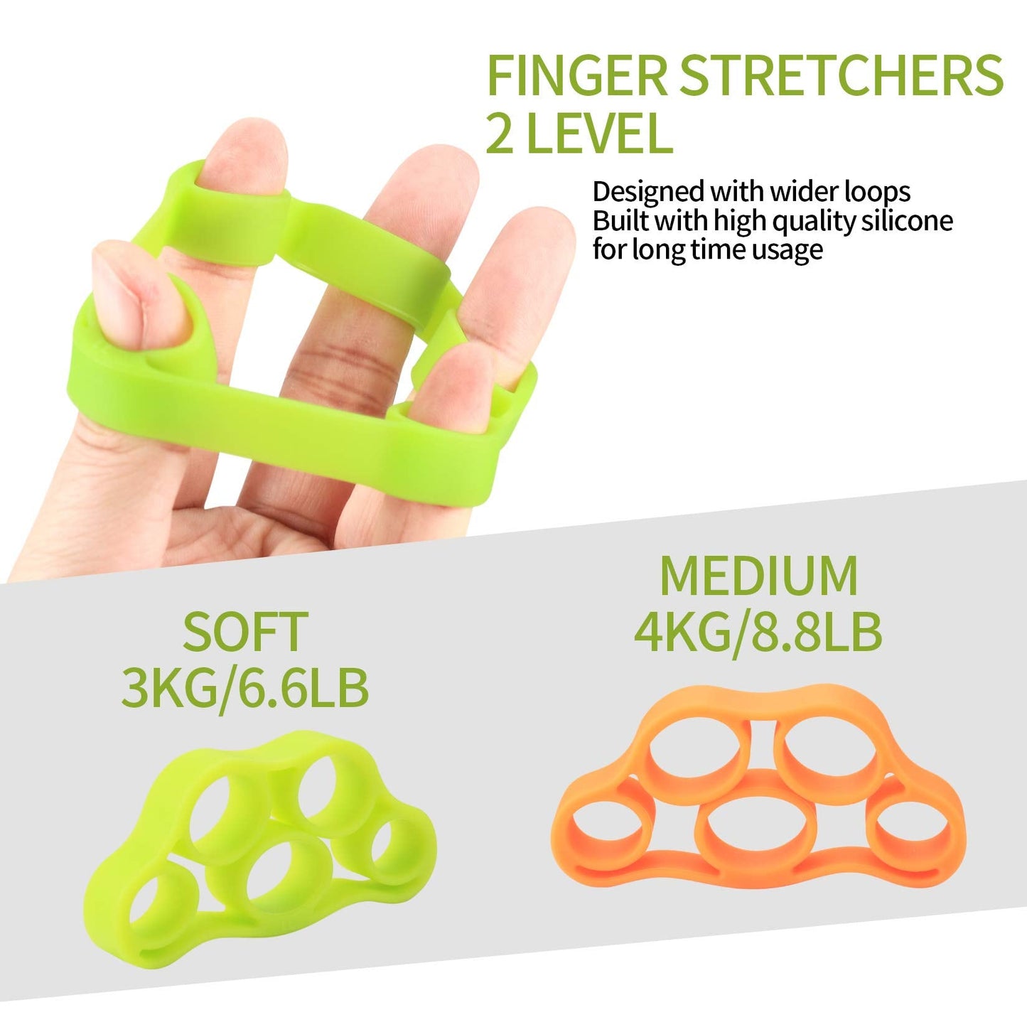 3 Pcs Hand Grip Strength Balls with 2 Pcs Finger Strengthener, Wrist Grip Strengthener Trainer, Stress Relief Balls Trainеr Hand Balls, Hand Exerciser Squeezer for Adults Hand Workout