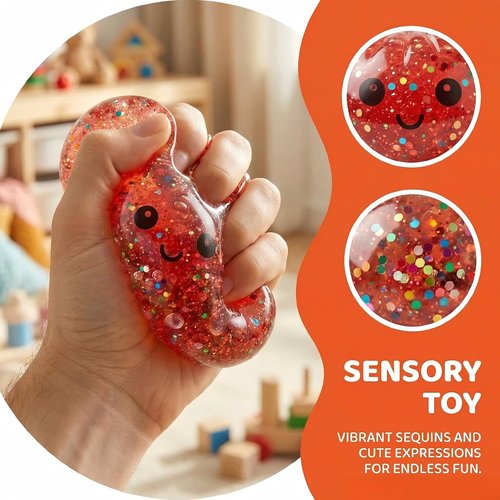 Glitter Dumpling Squishy | 2026 New Stress Relief Squeeze Toys | 4-Piece Mystery Box Set