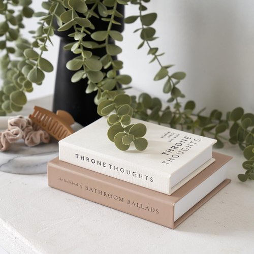 KIBAGA Modern Bathroom Decor Books - Set of 2 Charming & Humorous Restroom Accessories