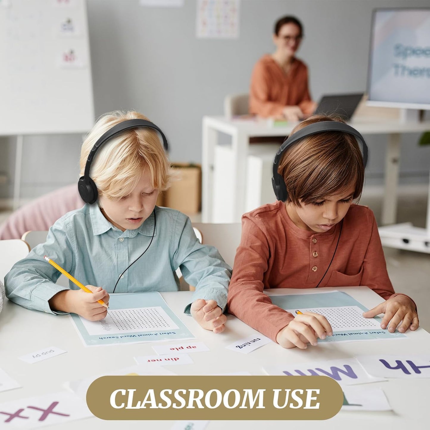 WAHUWAY 20 Pack Set 3.5 mm Adults(005 Class Headphones for Kids Students School Classroom Bulk Earphones Adjustable