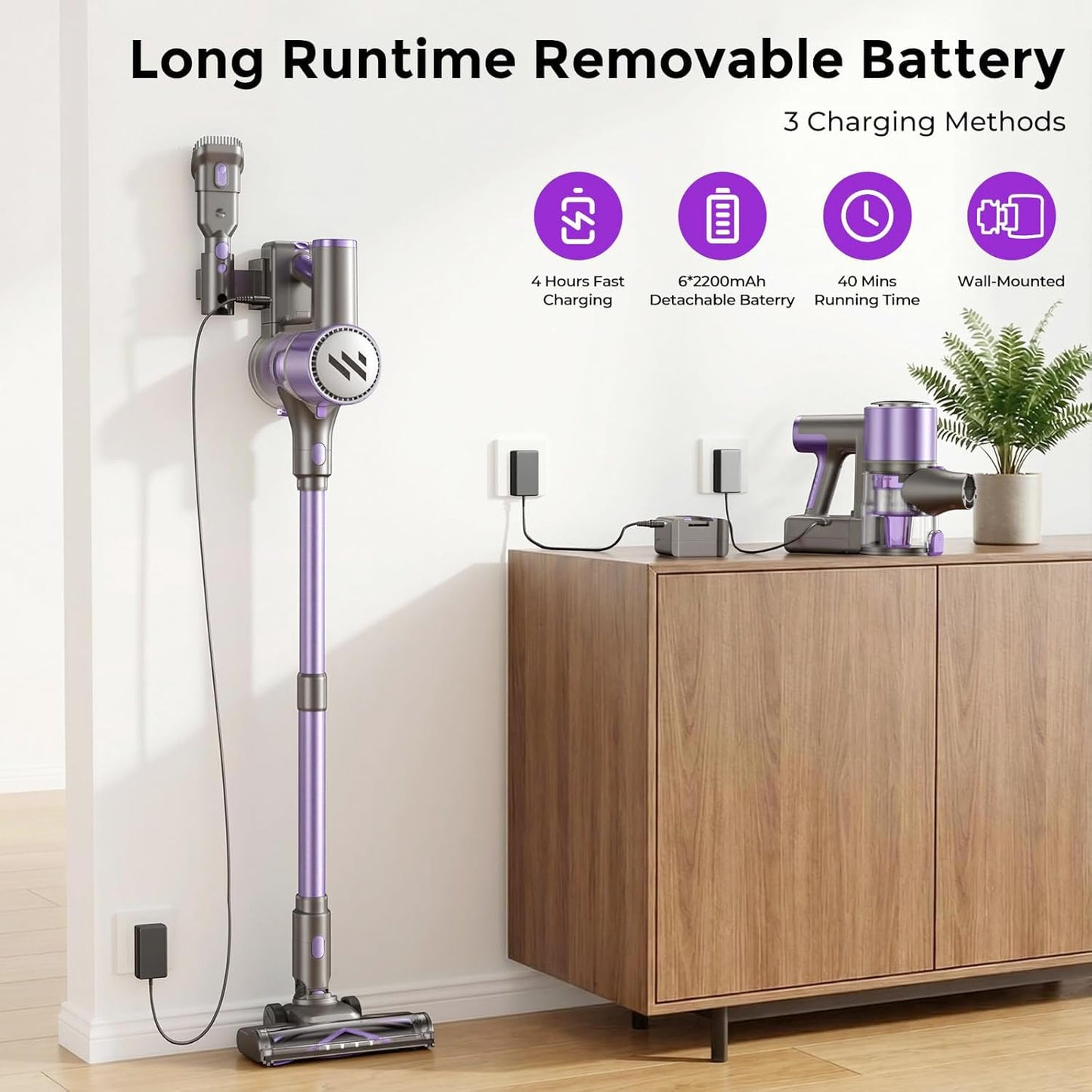 MBTTODF Vacuum Cleaner for Home,Stick Vacuum with Self-Standing and Touch Screen,Hardwood Floor Vacuum for Pet Hair,Tile