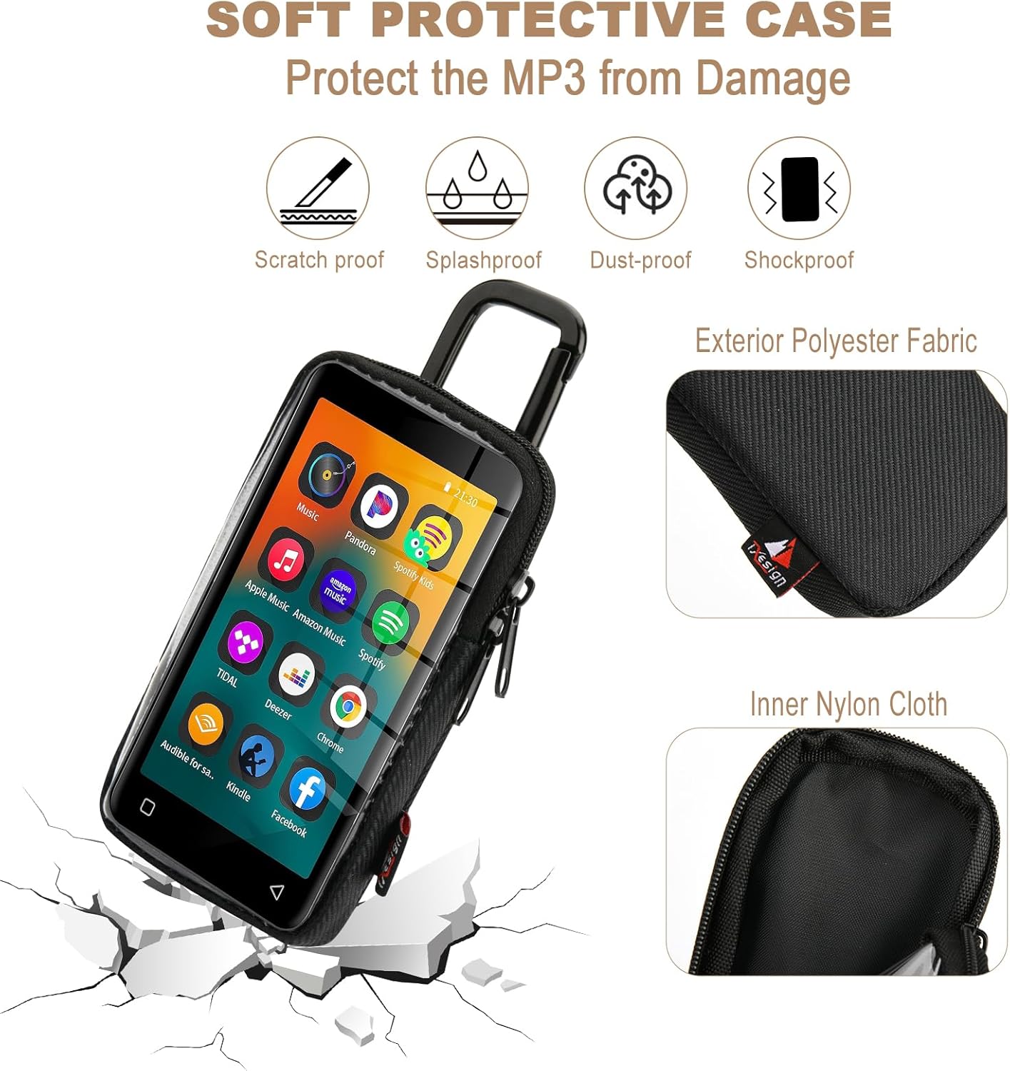 TXEsign MP3 G1 G3 MP3 Player Case Compatible with INNIOASIS and INNIOASIS Player, Travel Carrying Bag Organizer Pouch
