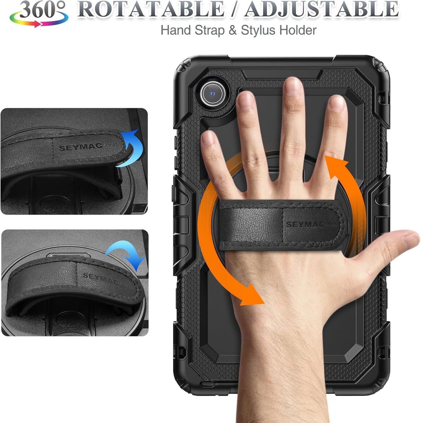 SEYMAC stock K9 (TB305FU) 8.7 inch 360 2025, Tablet Case for Lenovo Tab One / Drop-Proof Protection Cover with Rotate