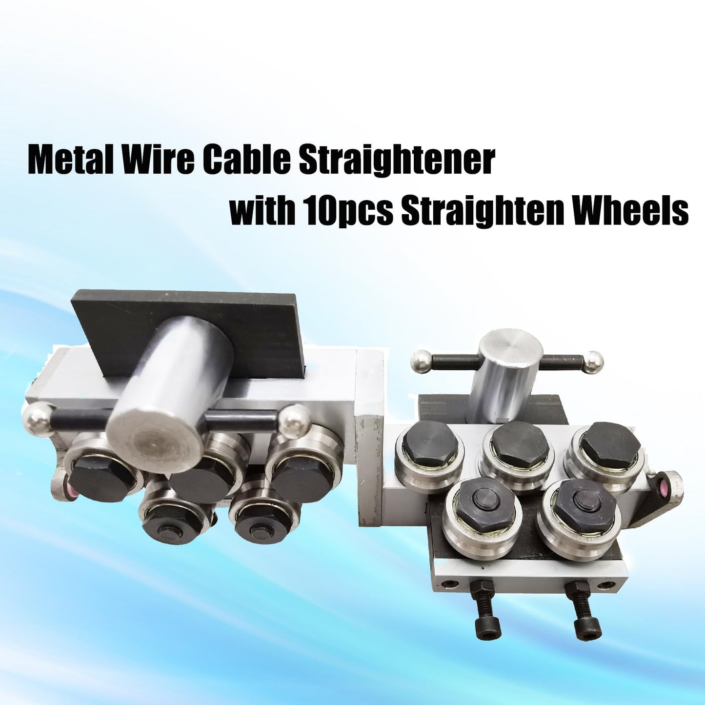 PreAsion Metal Wire Cable Straightener Straightening Machine with 10pcs V Shape Straighten Wheels Adjustable Diameter 2-4mm Straightening Tool for Different Metal Wire