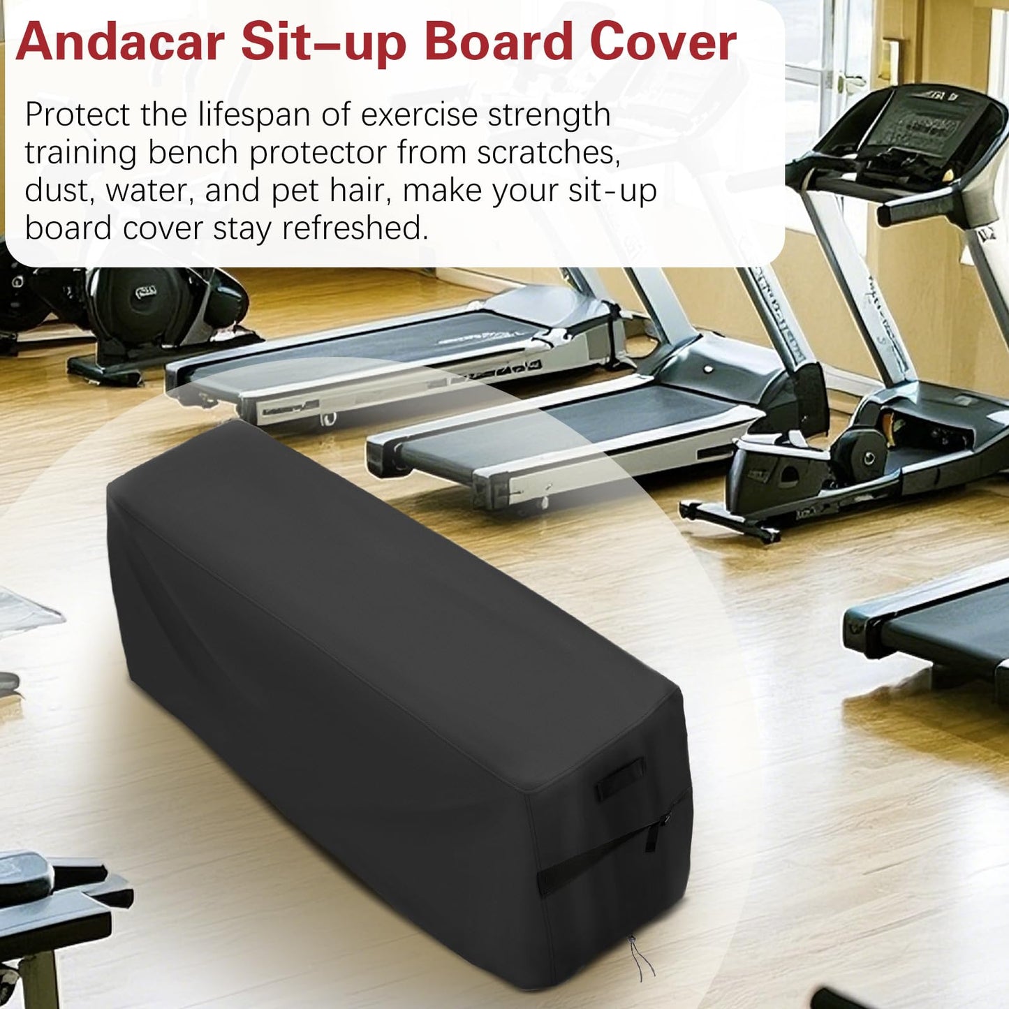 Weight Bench Cover - Exercise Workout Bench Cover Waterproof Protective Covers for Sit-Up Board - 45"L×12"W×16"H, Black
