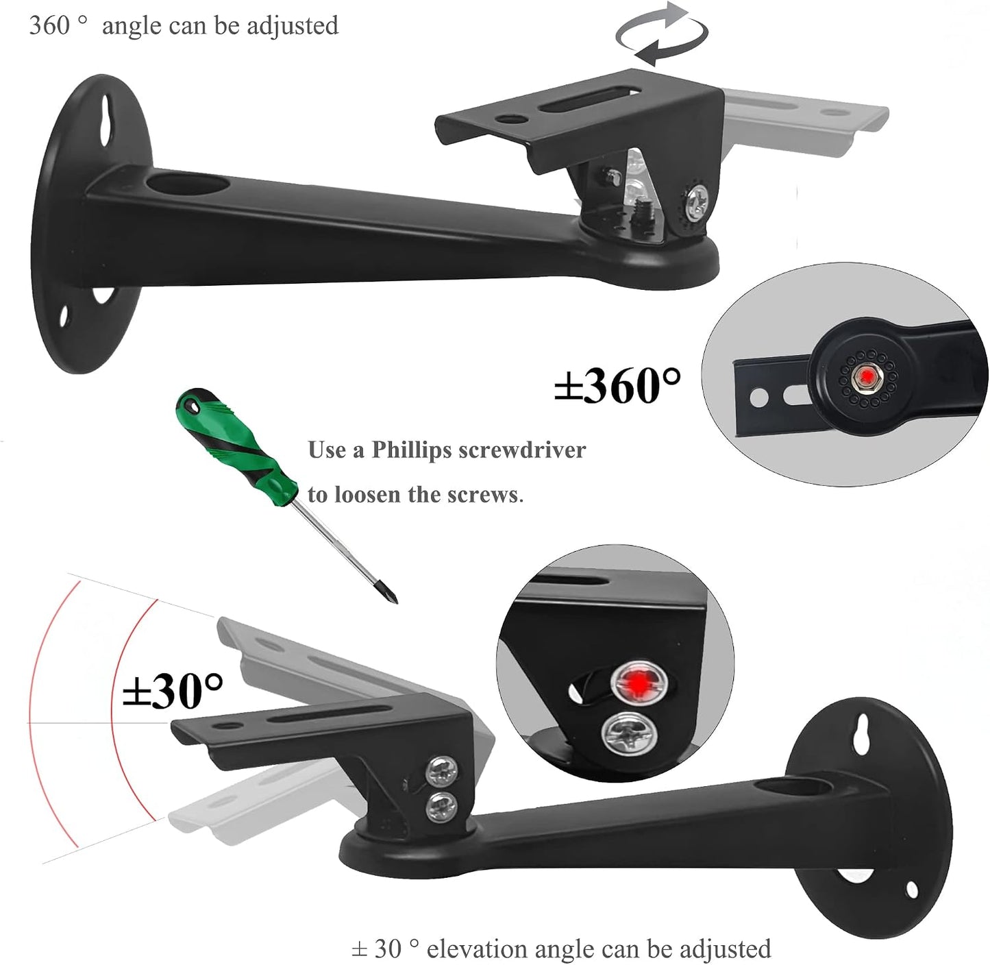 2-Be-Best 7.87" 7.8 lbs 360 Adjustable Projector Wall Mount, Length Load Rotation Stand for Video Projector Camera