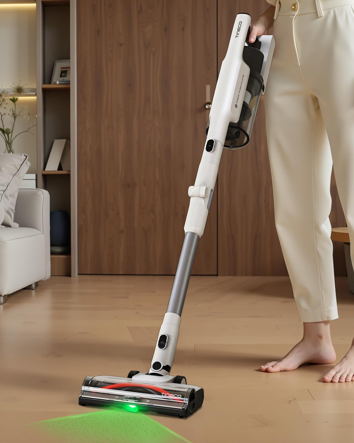Tineco Cordless Stick Vacuum Cleaner, 185W Suction,1L Larger Dustbin, 3DSense Power Brush, PureCyclone Tech, Easily Tackles Large Debris