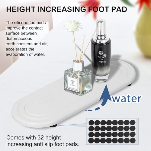 Diatomite Stone Sink Tray Set - Fast Drying Water Absorbing Coasters for Kitchen & Bathroom | 2PCS