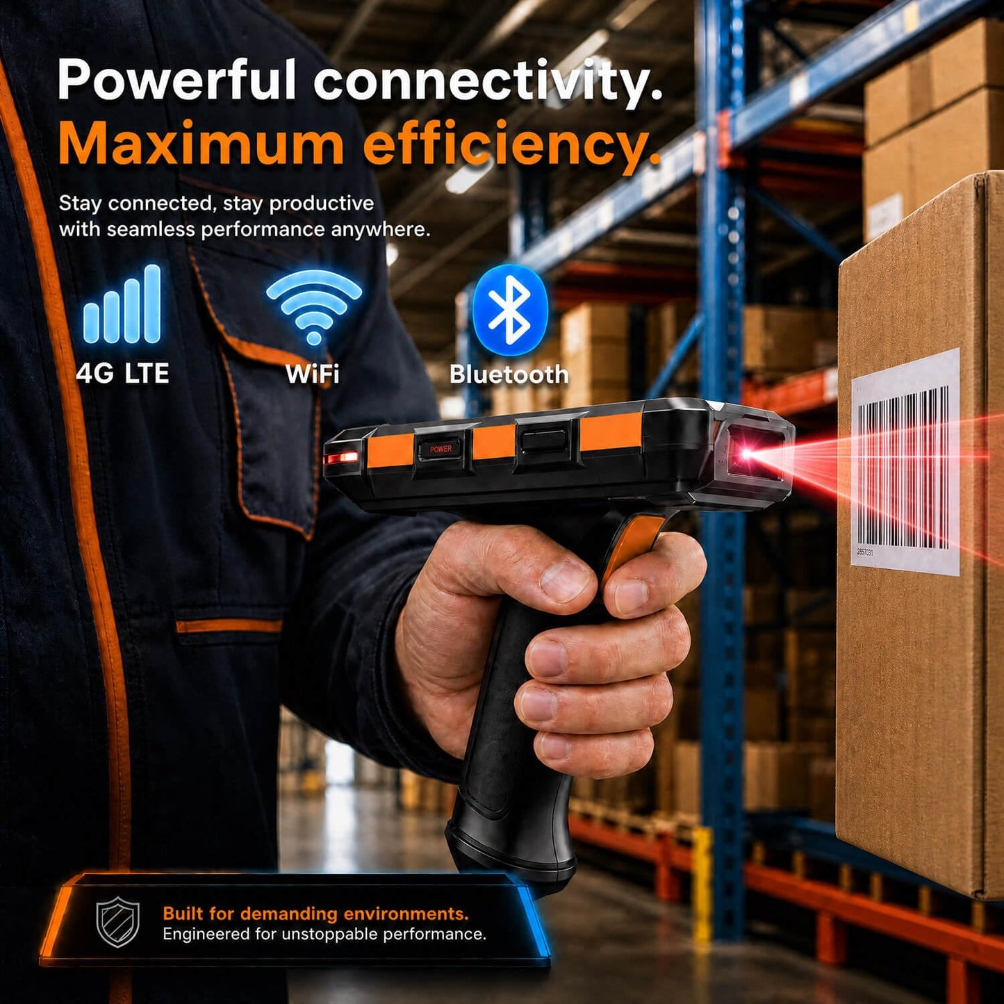 Bix Android 13 Industrial PDA with Pistol Grip, Honeywell N6703 1D 2D QR Barcode Scanner, 7200mAh Battery Handheld Terminal, 5.5" HD Mobile Computer 4G+64G, IP65 Rugged for Warehouse Inventory