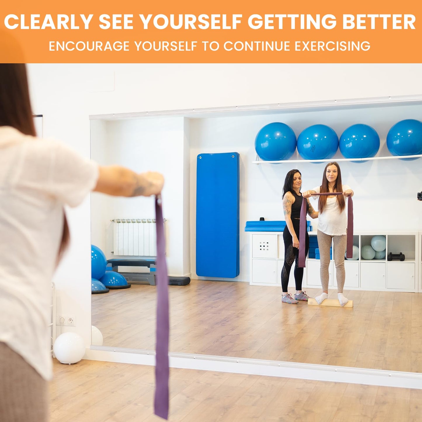Peegel Home Gym Mirror - 56''x22''(2PCS) Large Frameless Tempered Glass Workout Mirrors for Home Gym Wall,Yoga,Garage,Dance