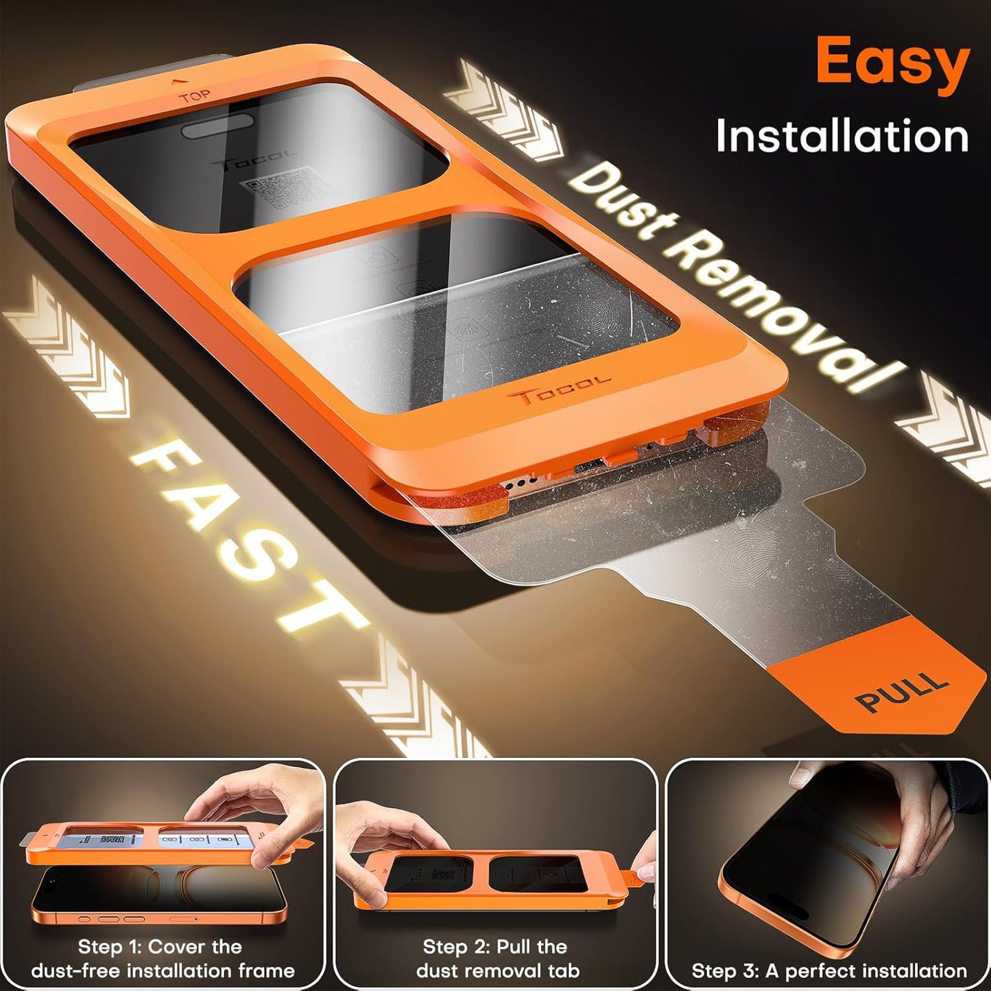 17 16 6.9 inch 9H 17 2 Pack TOCOL Privacy Screen Protector for Pro Max / Pro Max Hardness Military Grade Shatterproof