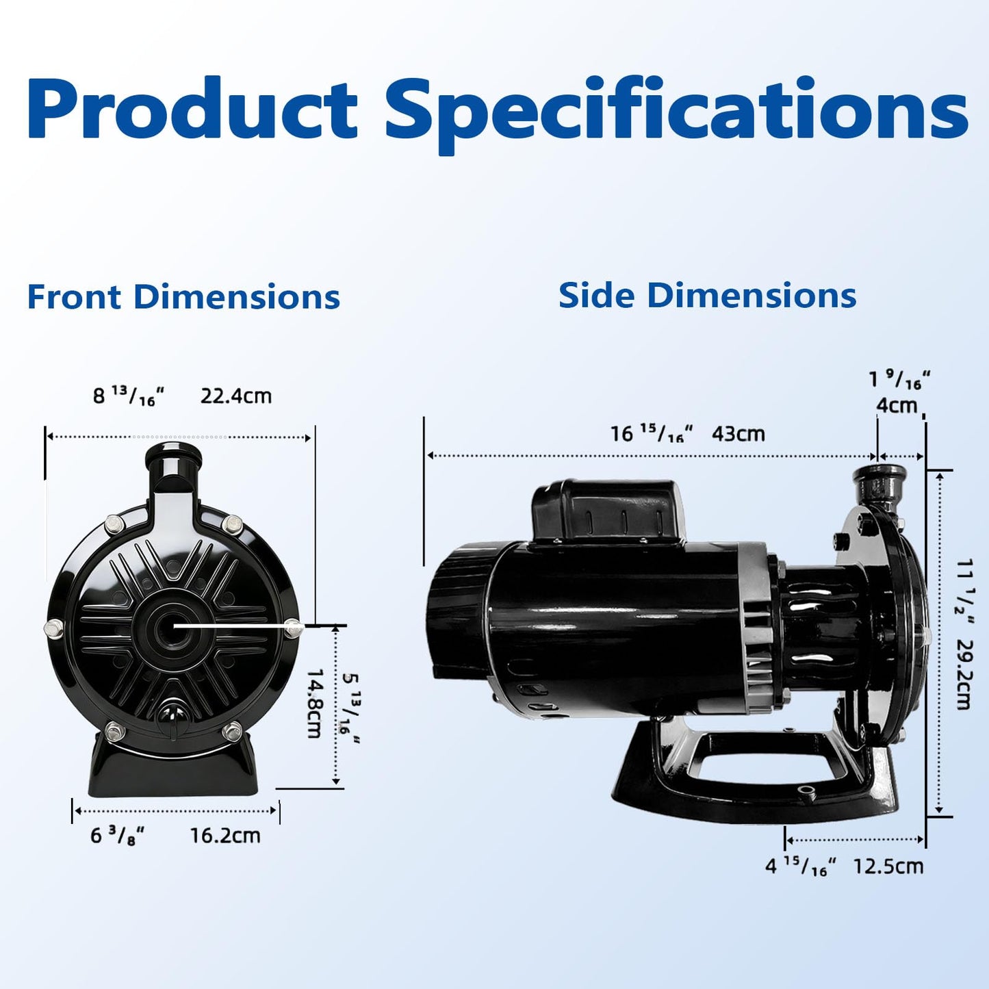 GXW PB4-60 Booster Pump 3/4 HP Fit for Polaris 180 280 380 480 3900 Kreepy Krauly＆Letro Legend Pressure Pool Cleaners
