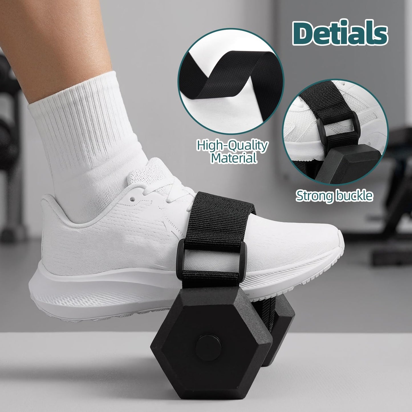 Dumbbell Foot Attachment,Glute Kickbacks & Leg Workouts,Tibialis Trainer, Adjustable Ankle Weights, Leg Workouts at Home for Hip Flexors,Ankle Straps for Weight Lifting,Foot Weight Training Equipment