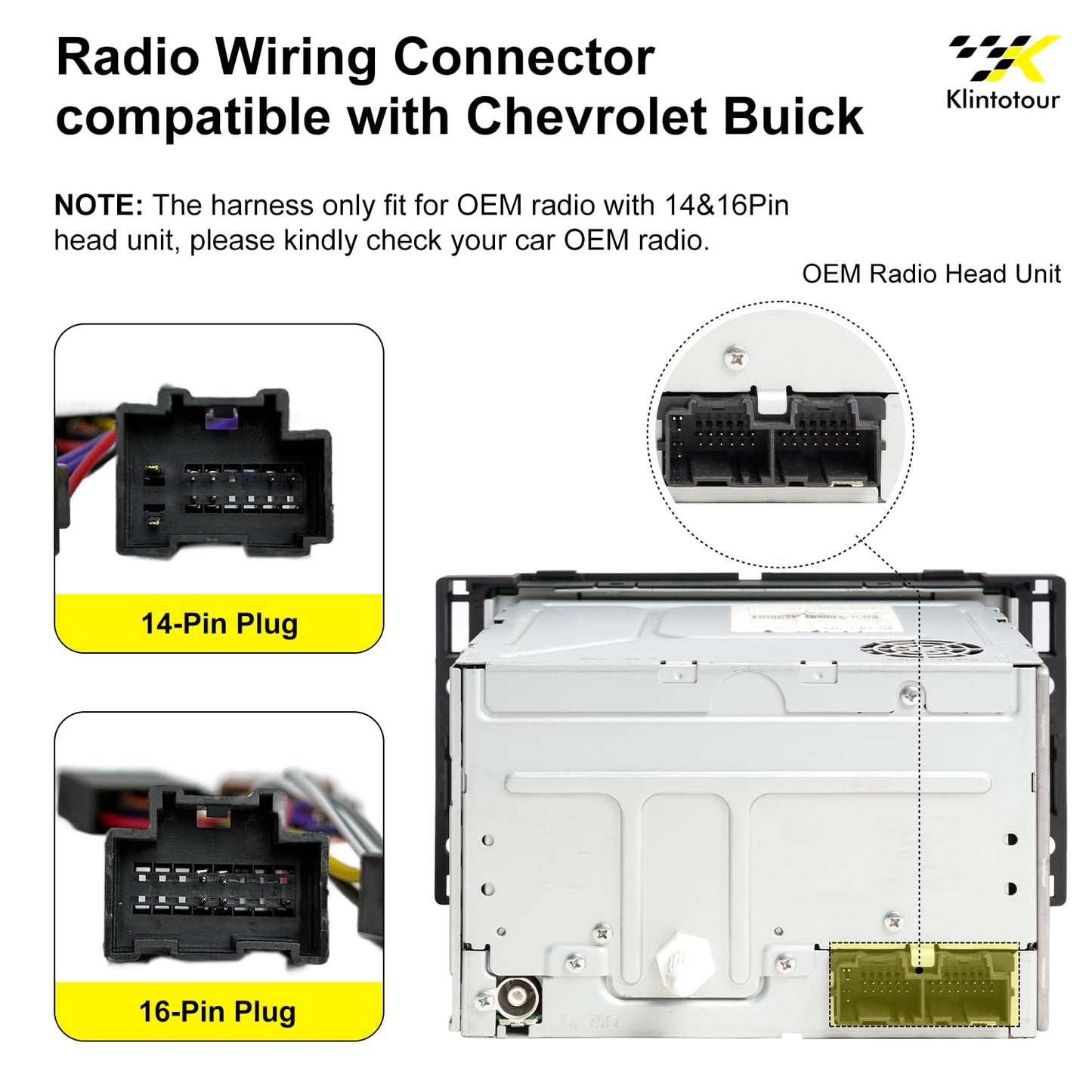 2006-2014/Buick 2006-2014, Aftermarket Radio Wiring Harness Compatible with Chevy Universal ISO Car Stereo Adapter Fits