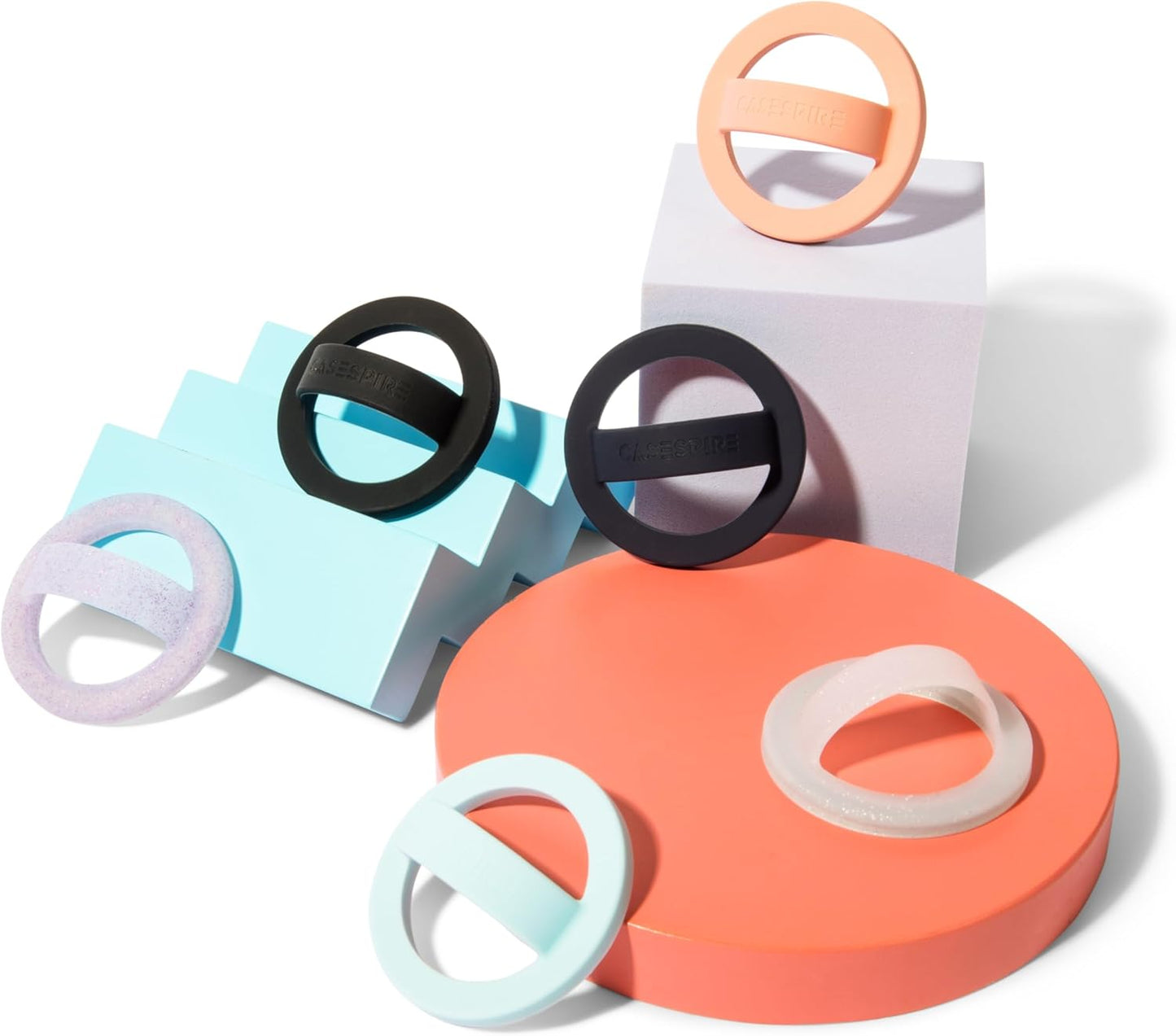 Casespire Magnetic Silicone Phone Grip Soft Finger Loop Holder for MagSafe Cases and iPhones (Orange)