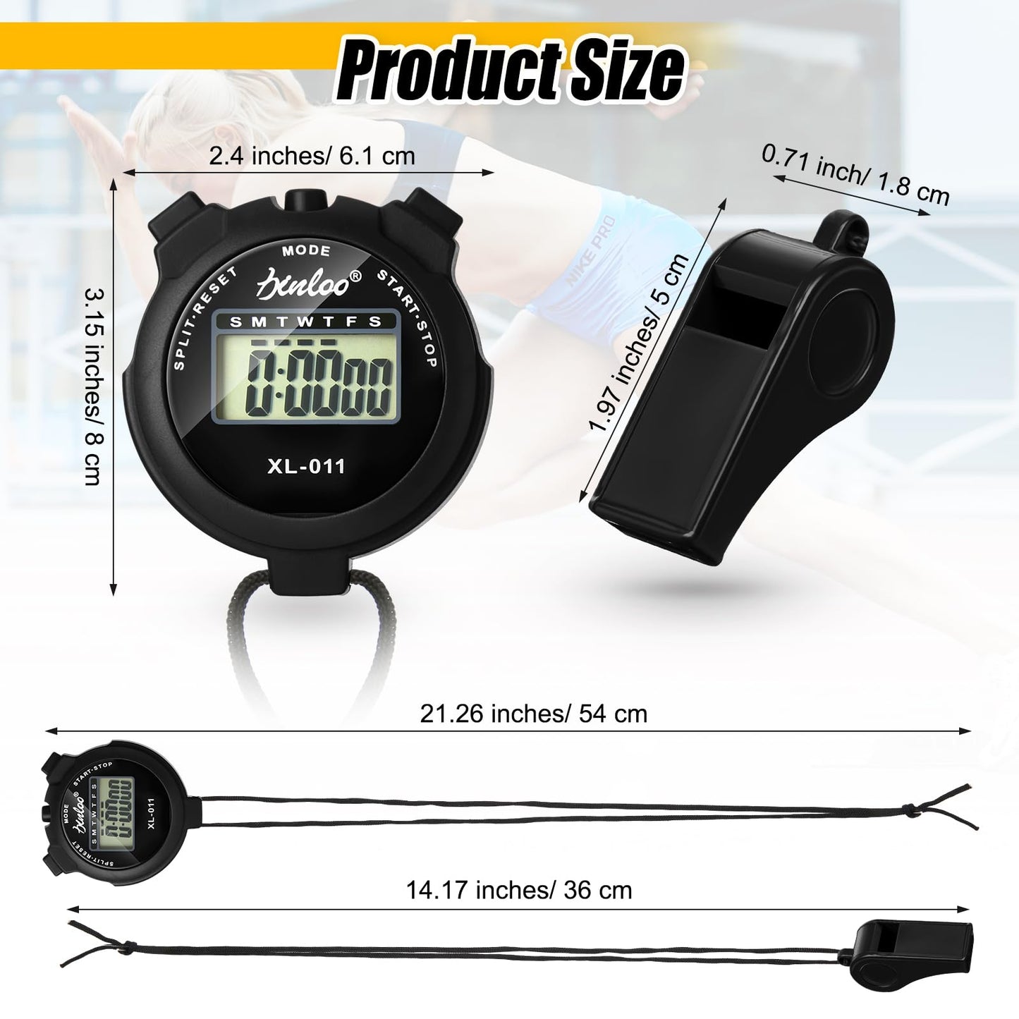 Simgoing 48 Pcs Digital Stopwatch Timer Plastic Whistle Bulk for Sports Coaches Referee Waterproof Watch Timer Whistle with Lanyard Multi Function Electronic Fitness Date Alarm (Multicolor)