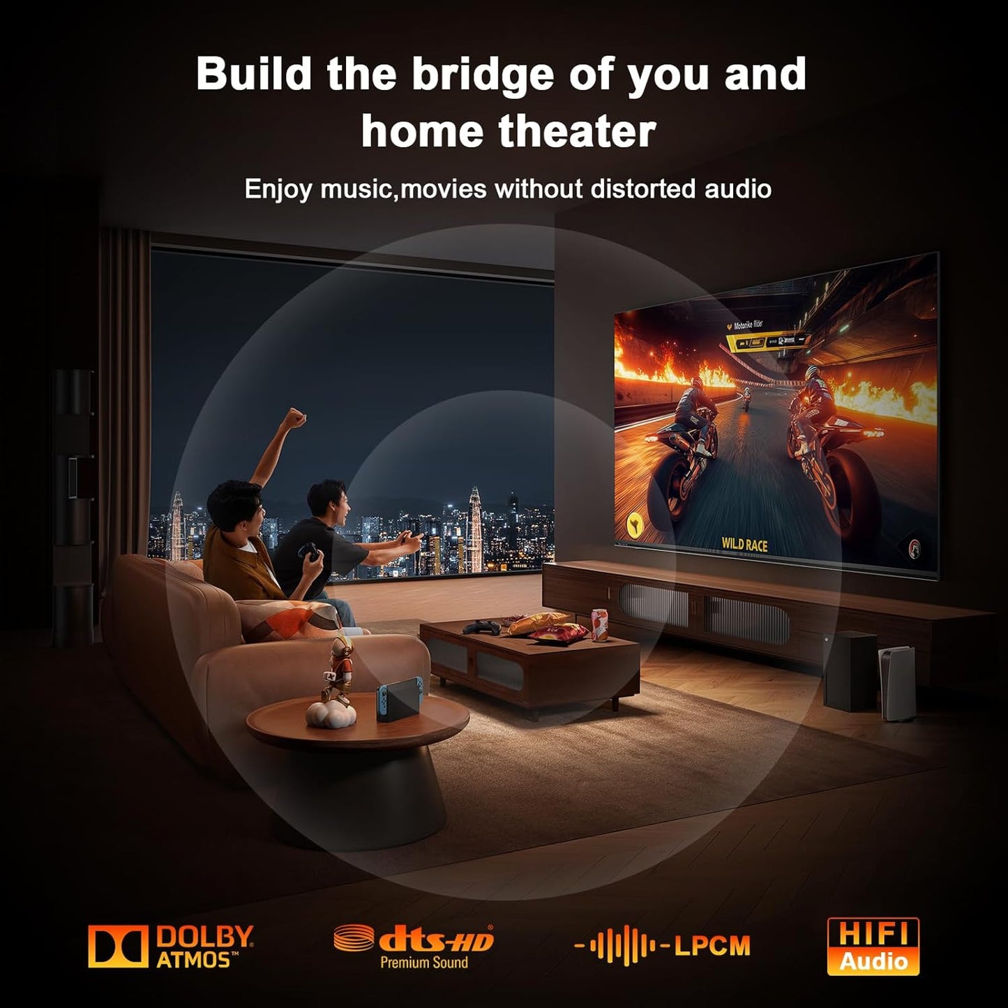 1.5m/5ft Optical Audio Cable, Optical Cable for Soundbar [Slim Metal Case,Gold-Plated Plug],Fiber Optic Audio Cord