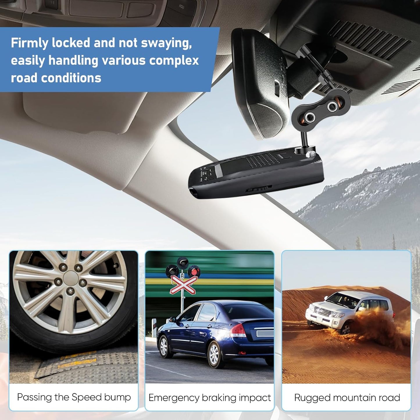 xsaaczm Radar Detector Mount Rearview Mirror Bracket,Car Truck Mirror Radar Mount Bracket,Aluminum Rearview Mirror Rod
