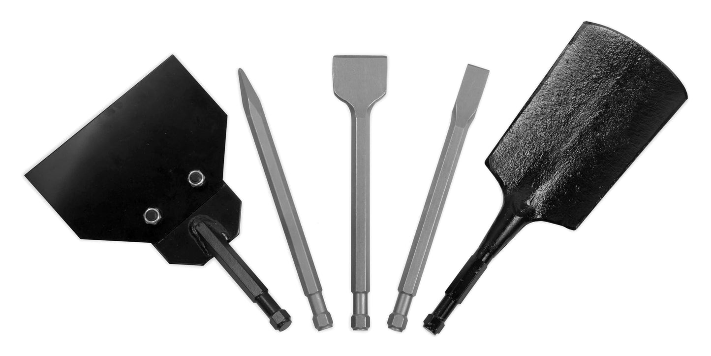 WEN 61635 5-in-1 Pneumatic Multi-Function Tool with Scraper, Shovel, and Chisel Attachments