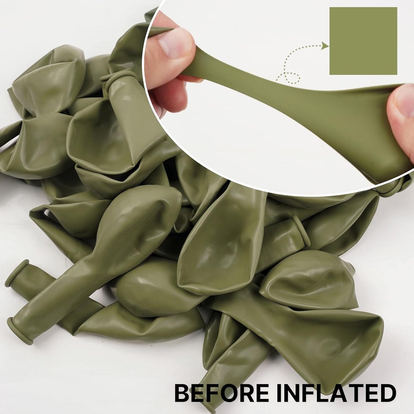 PartyWoo Sage Green Balloons - 50 Pcs 12-Inch Matte Latex Balloons for Weddings & Celebrations