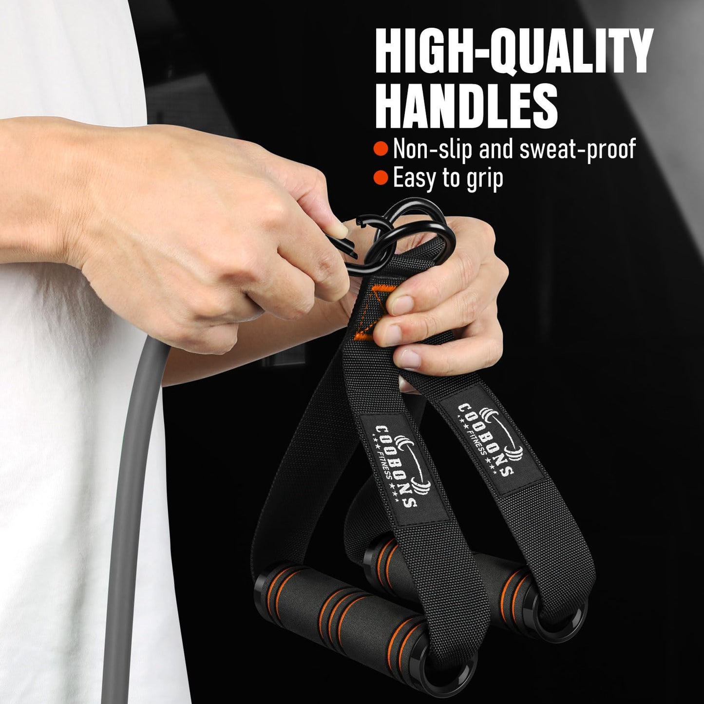 Resistance Bands with Handles, 375lb Exercise Bands for Working Out, Fitness Bands, Workout Bands with Door Anchor and Ankle Straps, Physical Therapy, Yoga, Strength Training Home Gym Equipment