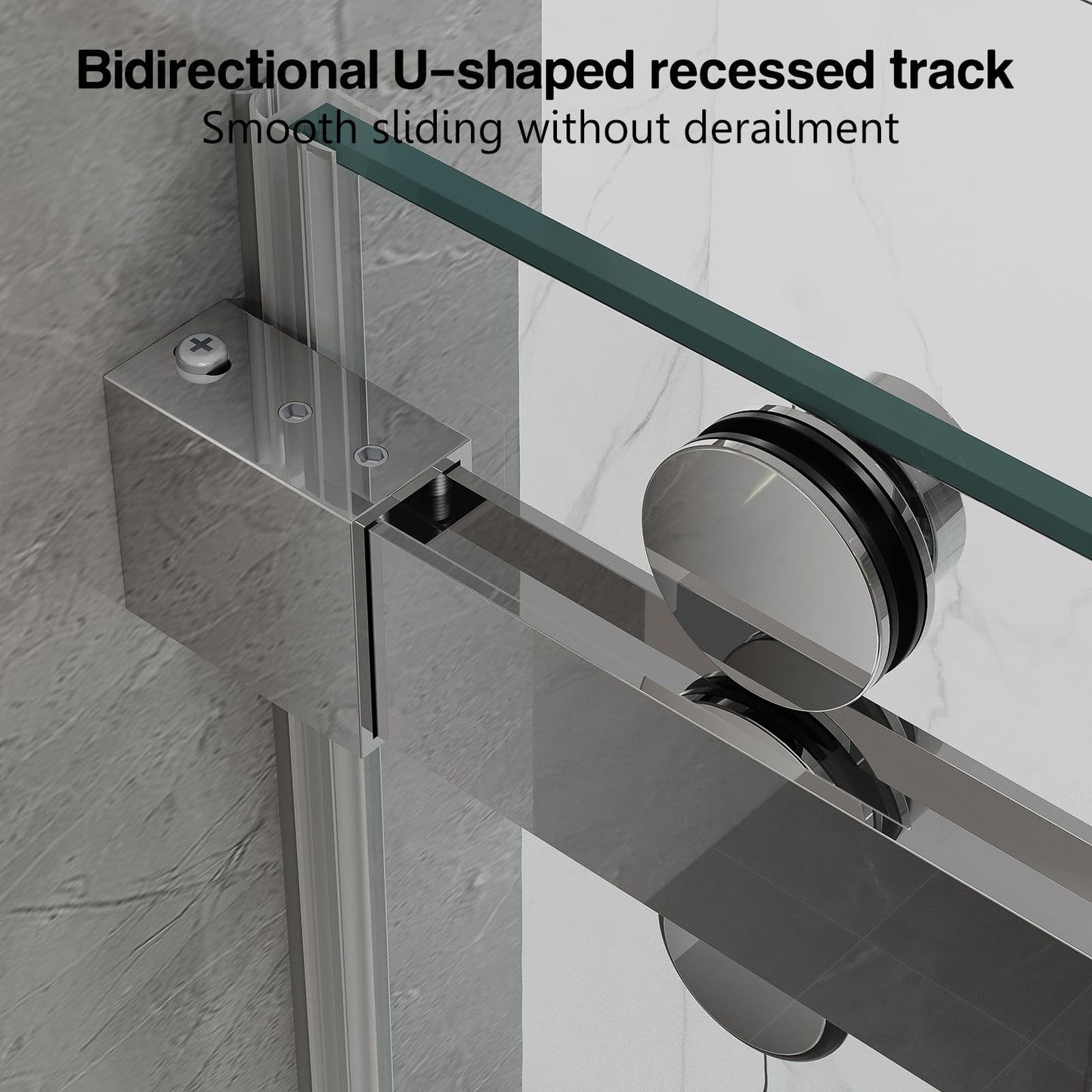 Dimaris 56-60.in W x 74.in H Frameless Shower Door, Shower Door with 5/16" (8mm) Clear Tempered Glass, Easy Sliding, Nano Coating, Stainless Steel, Chrome, Walk in Shower