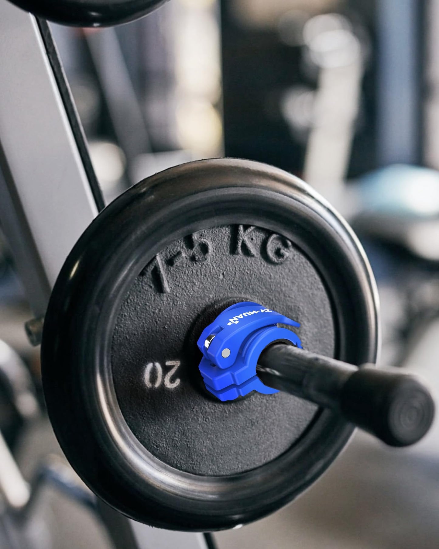ZY-HUAN Pro Barbell Clips 1 inch Barbell Clamps 0.9-1.18inch Quick Release Weight Clips for Bars Multi-Size Adjustable Olympic Barbell Clamps (Blue)