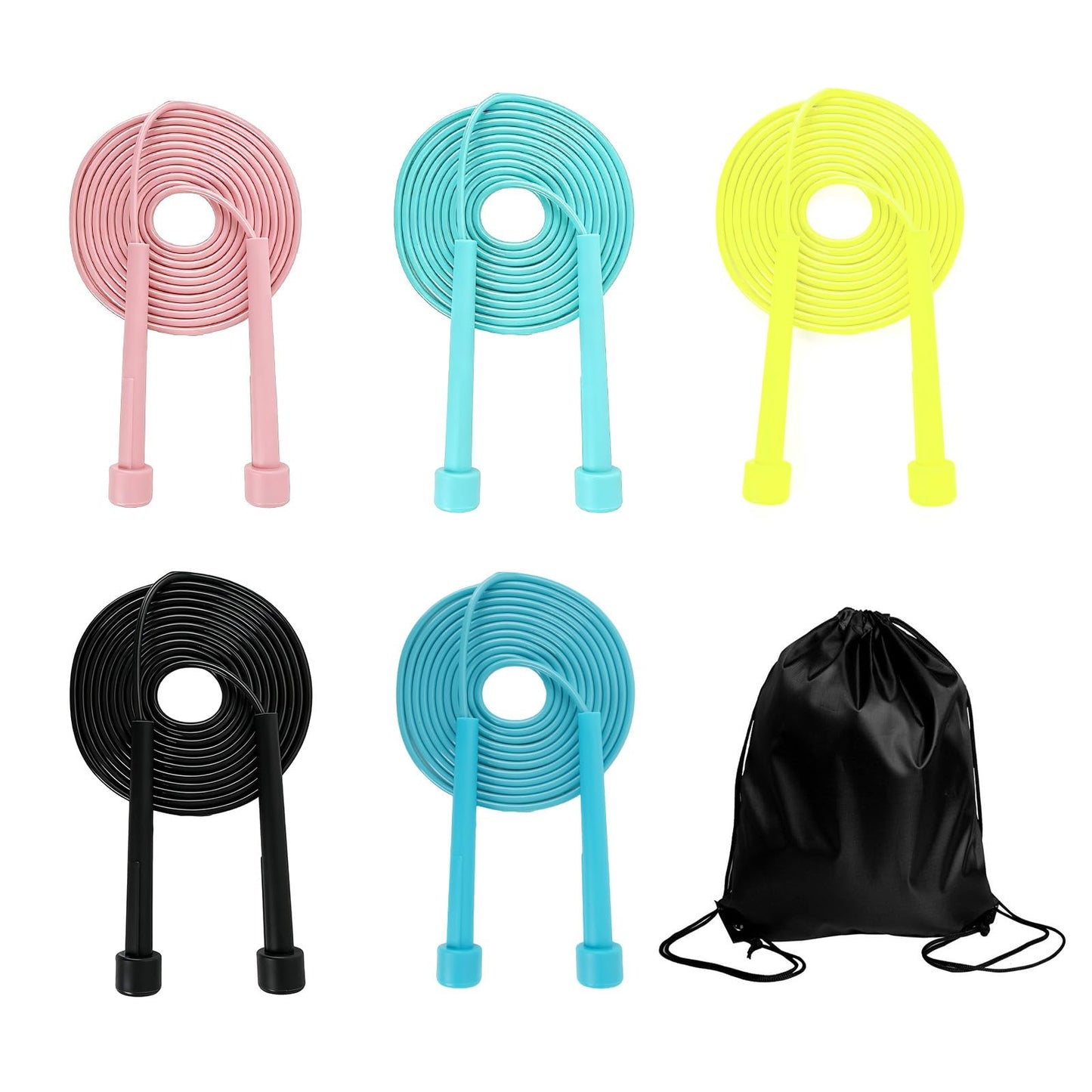Jump Rope for Kids,5P Colorful Jumping Rope for Fitness and Exercise,Lightweight Adjustable Skipping Ropes for School Events and Family Fun