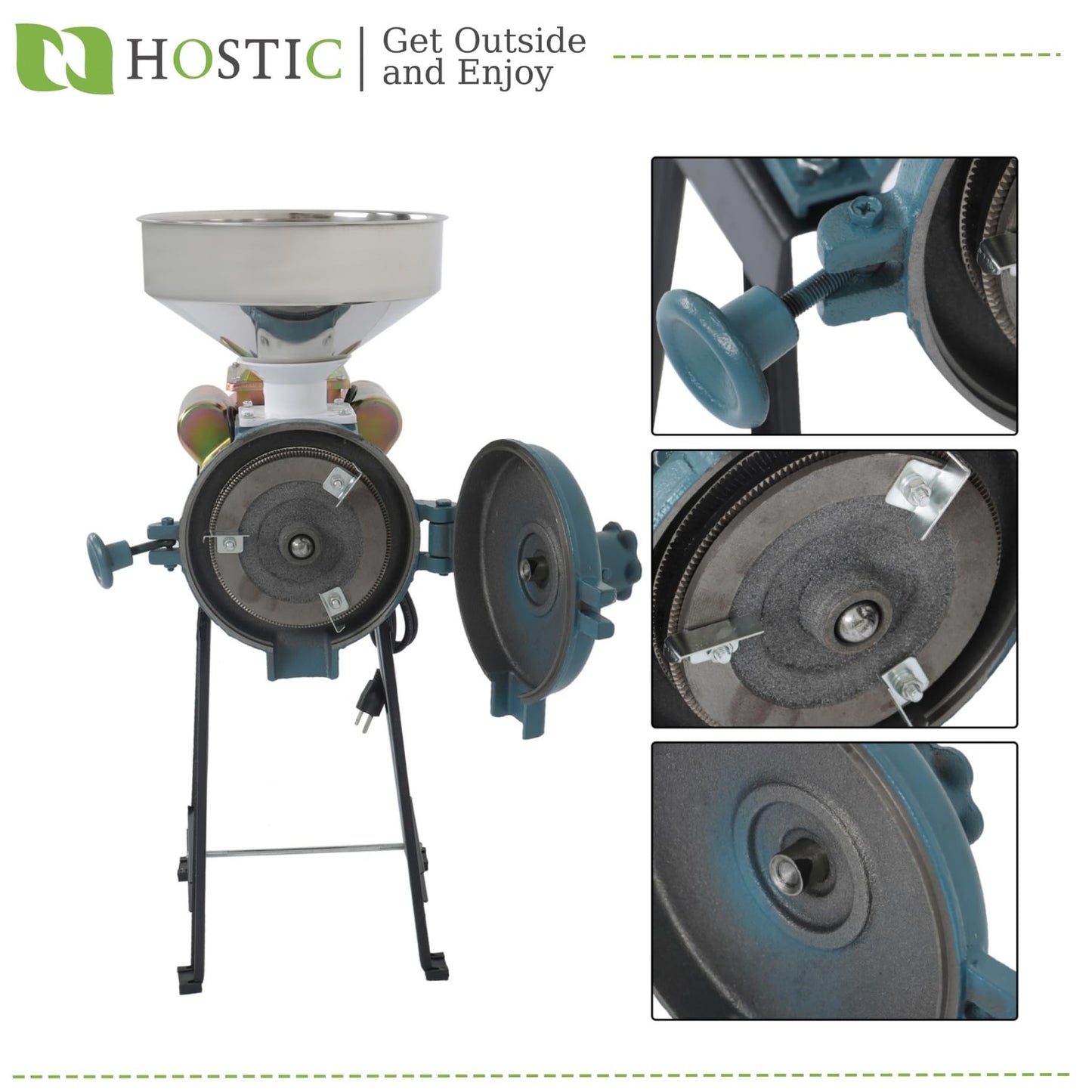 3000W 110V Electric Grain Mill Dry Spice Grinder Corn Mill with Funnel Thickness Adjustable Powder Machine Heavy Duty Feed Flour Cereal Mill Wheat Grinders