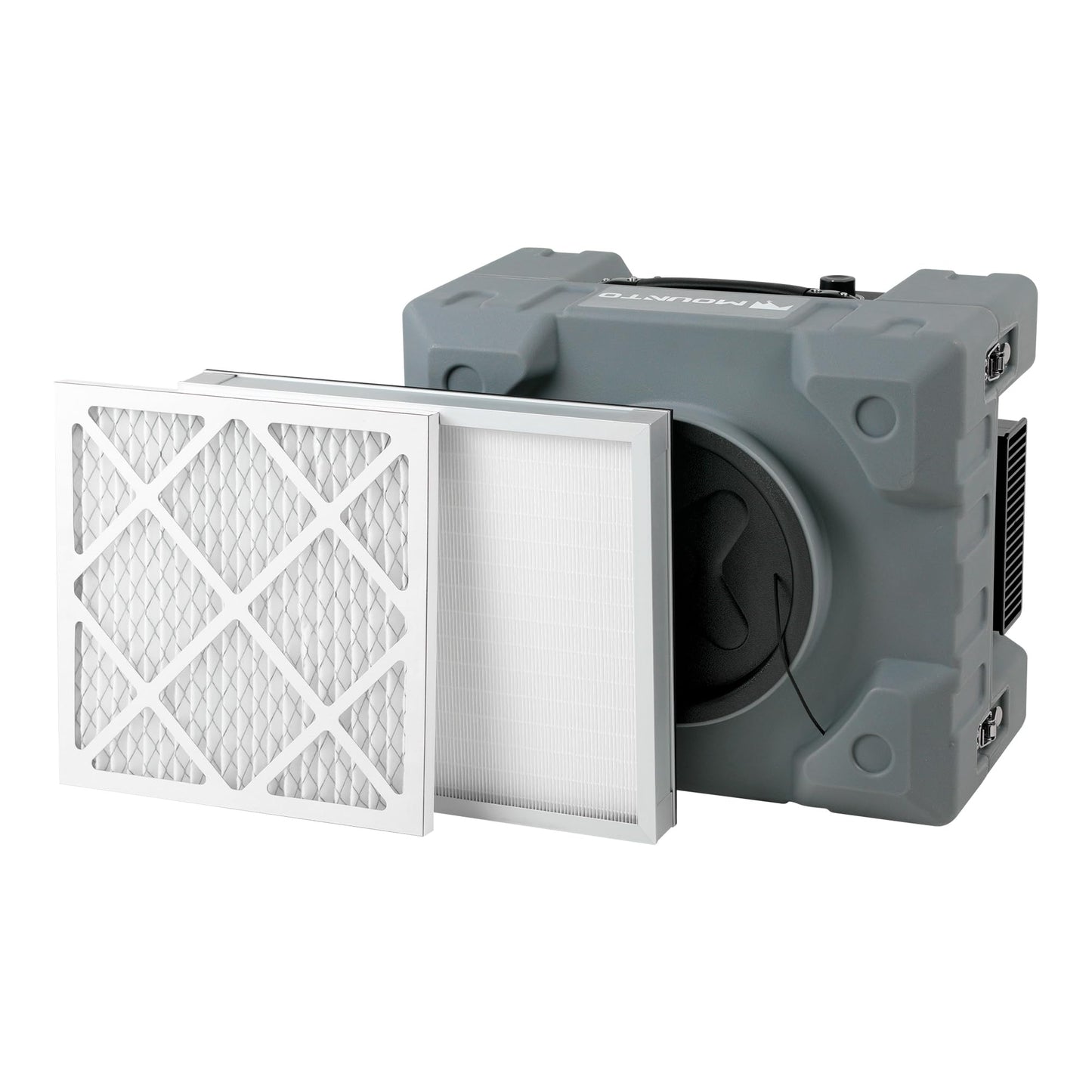 MOUNTO 550cfm Hepa Air Scrubber Industrial Air Cleaner- 550cfm Portable Air Purifier w/Variable Speed, Dual Outlet for Fire/Water Damage Restoration, Construction & Painting, Janitorial (Grey)