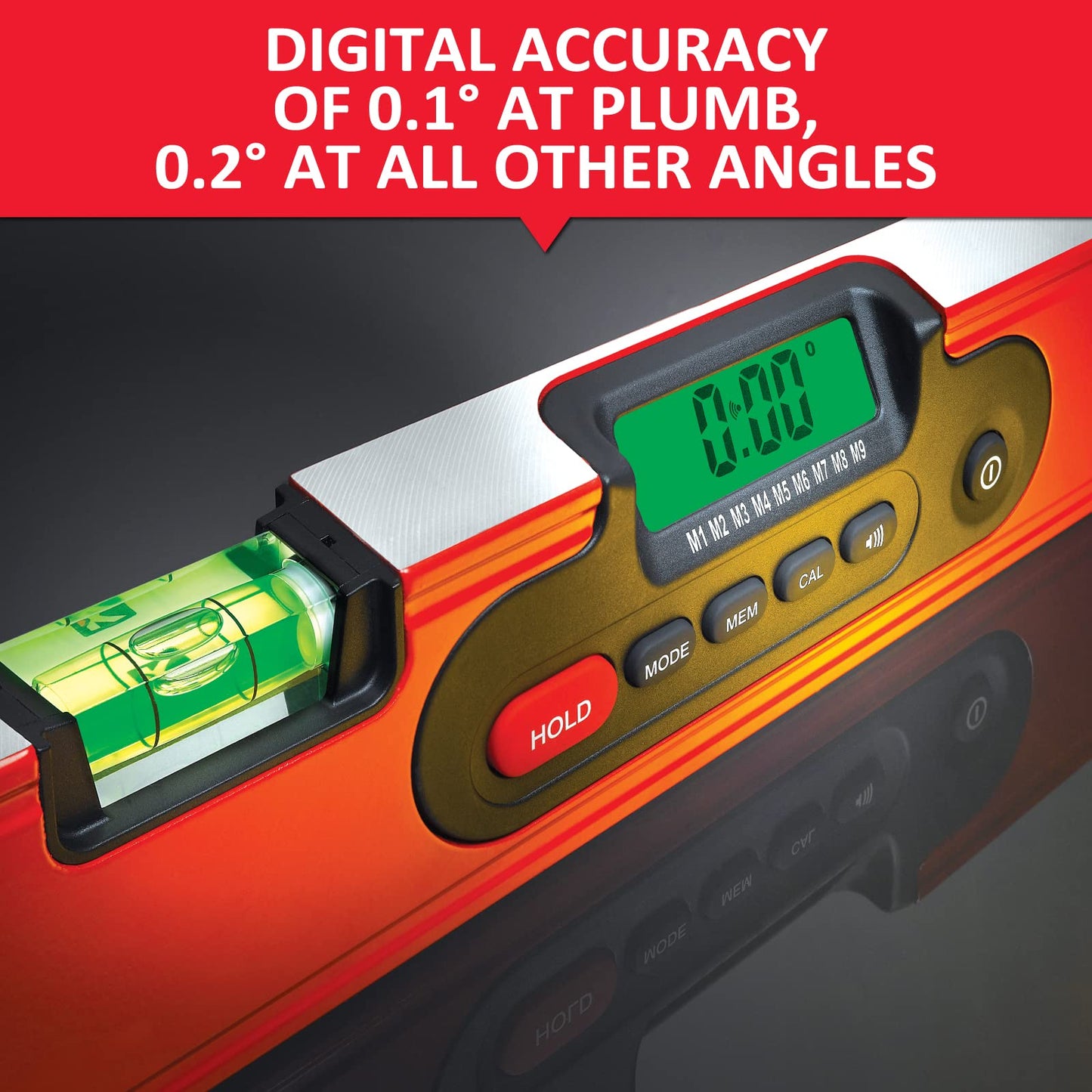 Kapro - 985D Digiman Magnetic Digital Level - 24-Inch - For Leveling and Measuring - Features Plumb Site, Ergonomic Handle, and Carrying Case