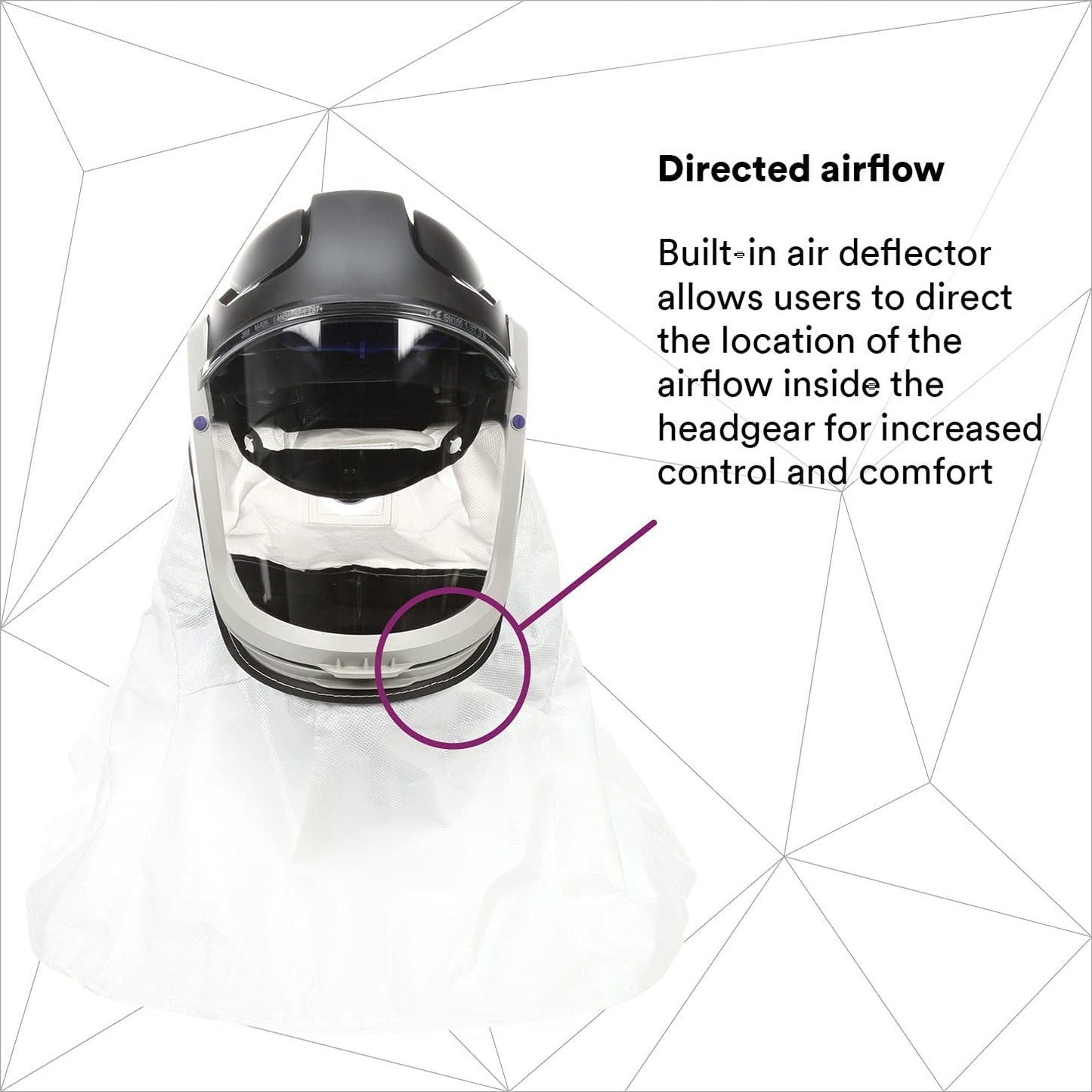 3M PAPR, Versaflo Respiratory Helmet M-405, For Powered Air Purifying Respirators, Standard Polycarbonate Visor and General Purpose Shroud, 1/Case