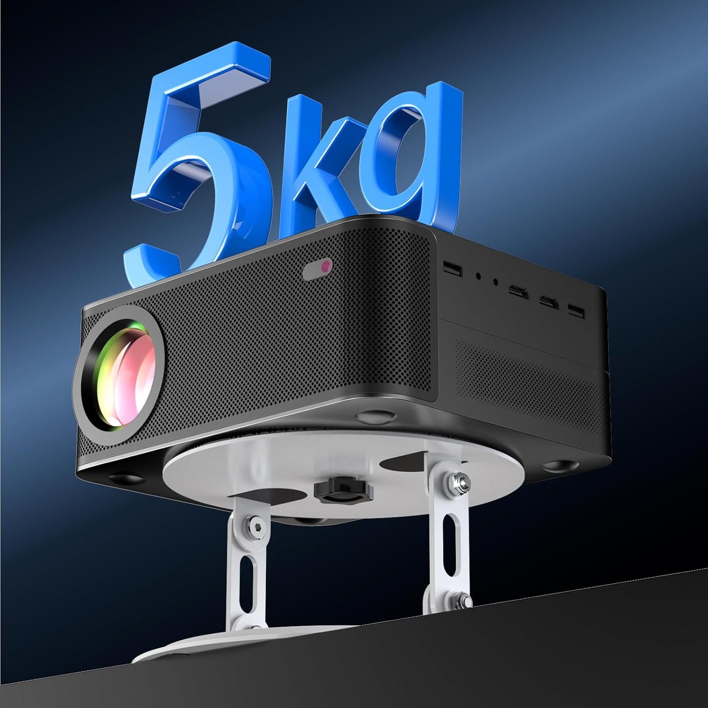DAWASAPAT 360Adjustable 1/4" Screw360 Foldable Desktop Projector Stand, Universal Table Mount Rotation PJ Holde Black