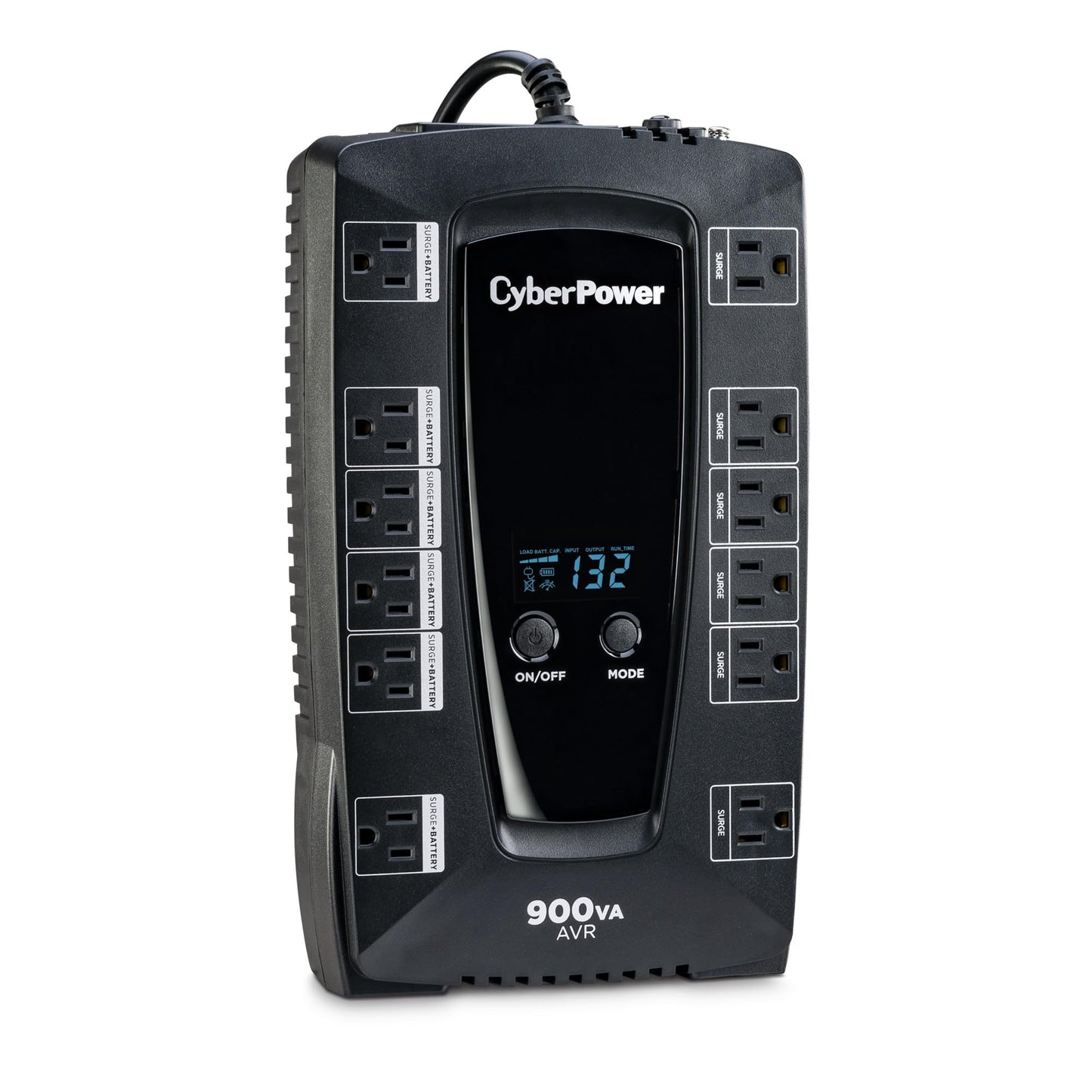 CyberPower AVRG900LCD Intelligent LCD UPS Battery Backup and Surge Protector, 900VA/480W, 12 Outlets, AVR, Compact, UL Certified