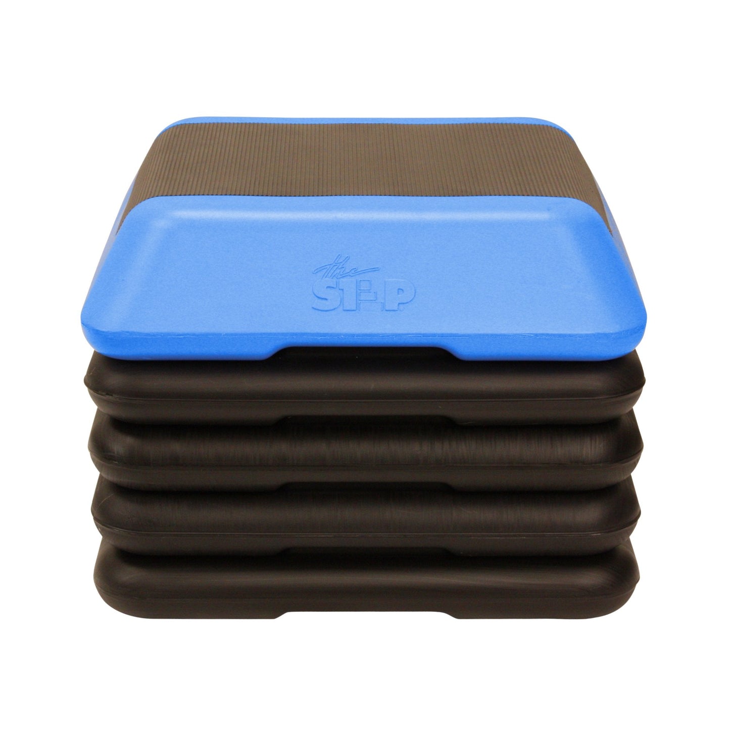 The Step Adjustable High Step Aerobic Platform with 4 Risers, Home Gym Workout Equipment, Fitness Stair Stepper Exercise Platform, Aerobic Exercise Equipment Made in the USA,Blue