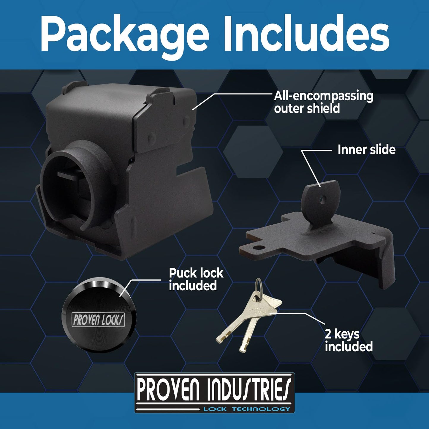 Proven Industries Model 2516 Heavy-Duty Trailer Coupler Lock for 2 5/16 Couplers – RV & Trailer Anti-Theft Lock, Made in USA