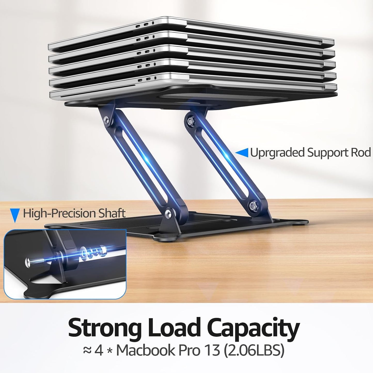 Urmust 10-15.6"(Black) Laptop Notebook Stand Holder Adjustable Laptop Stand Portable Computer Riser Compatible