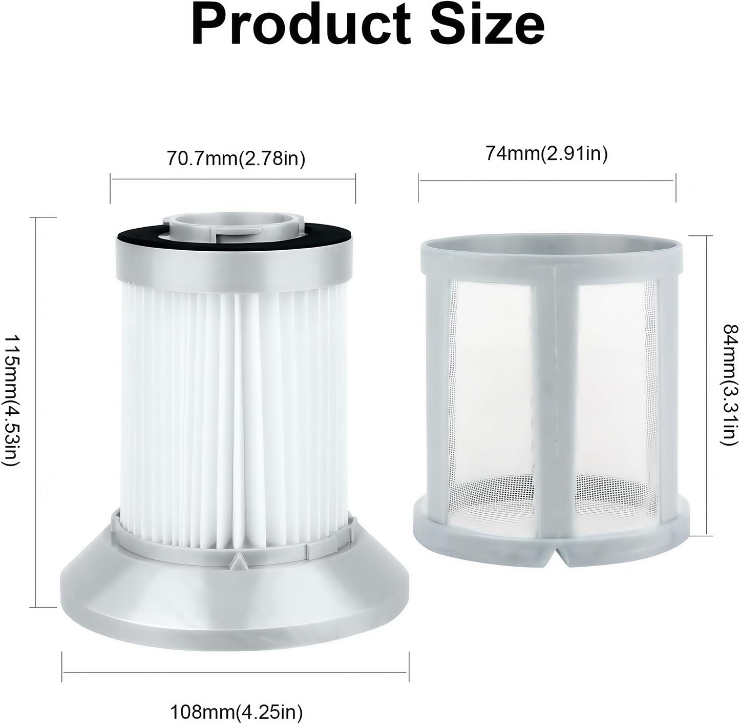 Vacuum Filter Replacement for Bissell 2156A 1665 16652 1665W 21562 2156E Zing AeroSwift Powerforce Bagless Canister Vacuum, Compare to Part #1613056, 2 Filters and a Brush